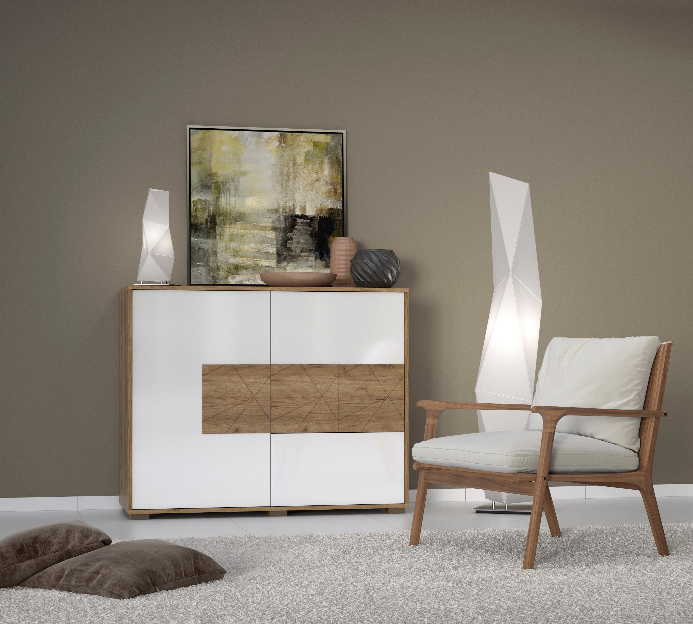 Places of Style Kommode »Stela«, hochwertig UV lackiert, Push-to-open