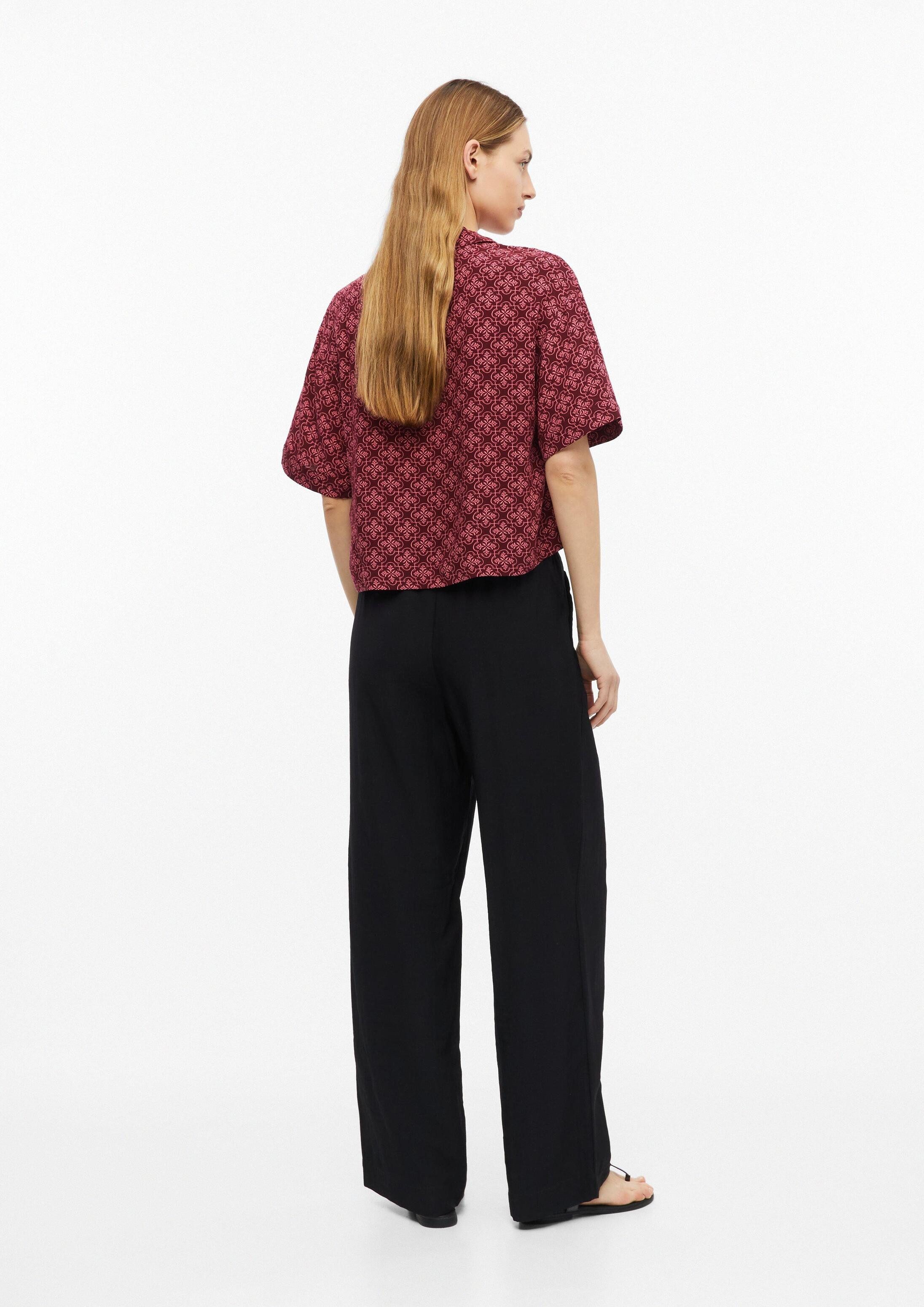 s.Oliver Kurzarmbluse Bluse Viskosebluse im Boxy Fit