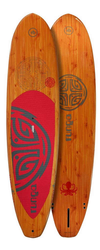 Runga-Boards SUP-Board ROTA RED Hard Board Stand Up Paddling SUP, Allrounder, (9.6, Inkl. coiled leash & 3-tlg. Finnen-Set)