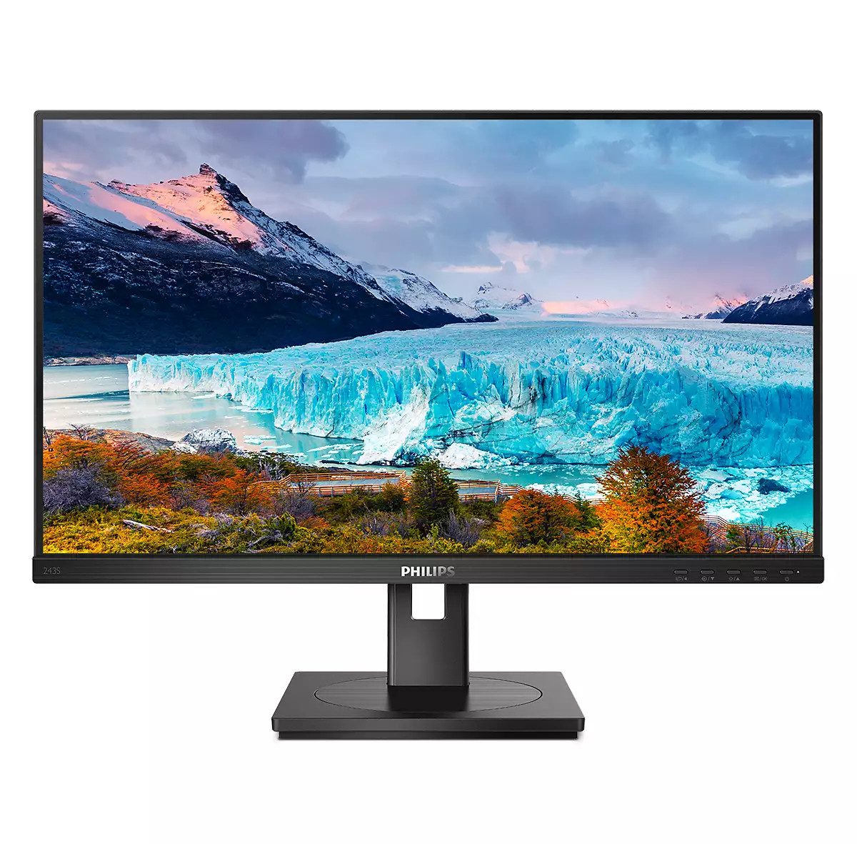 Philips 243S1 TFT-Monitor (60,5 cm/23.8 ", 1920 x 1080 px, Full HD, 4 ms Reaktionszeit, 75 Hz, IPS LCD, USB-C 65W, Lautsprecher, LAN, höhenverstellbar, Pivot)