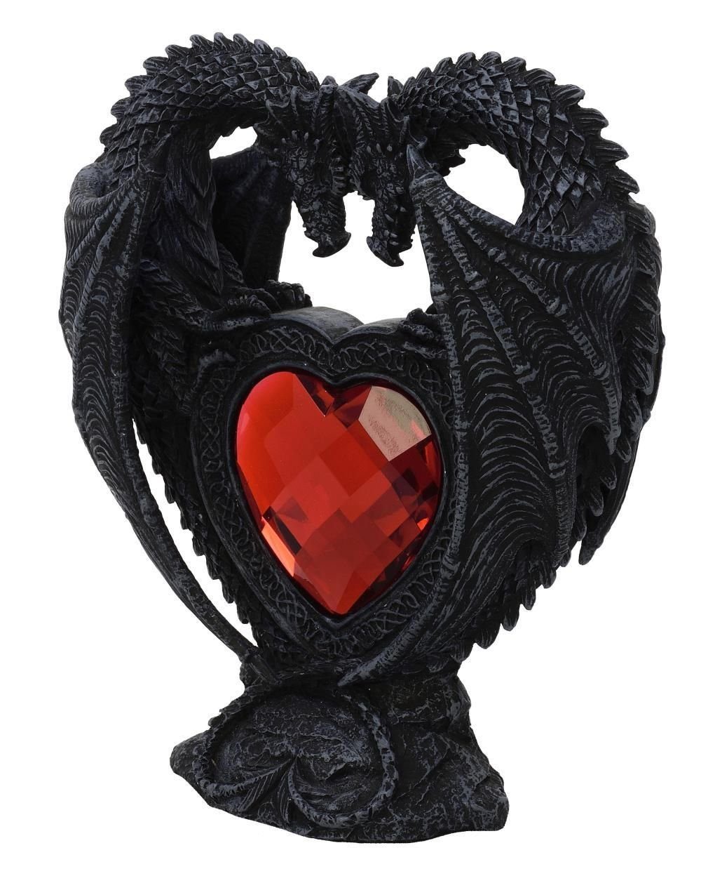 Indoor - Dekofigur Herz MystiCalls Drachenpaar mit rotem