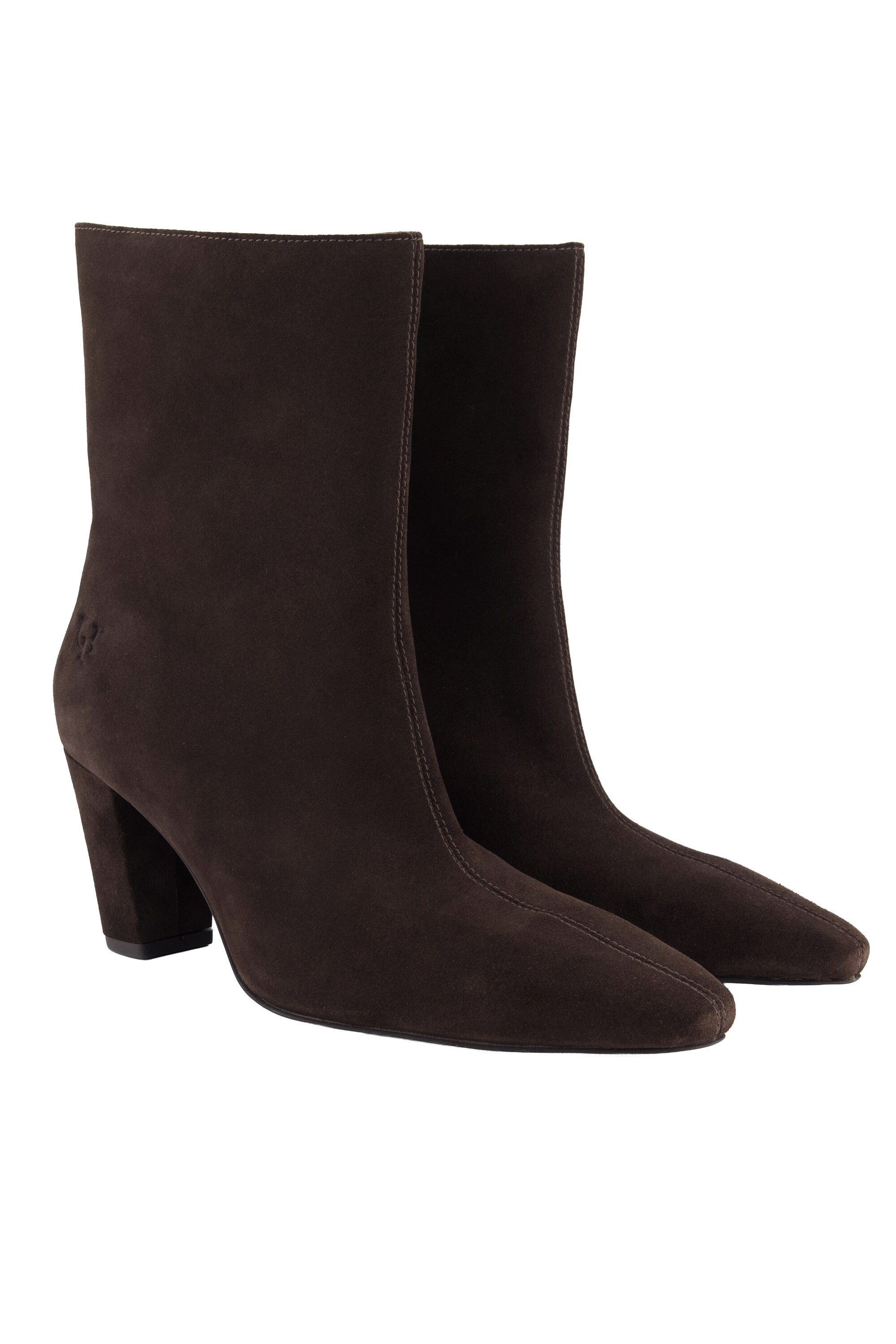 Ulla Popken Leder-Stiefeletten Veloursleder Wechselfußbett Stiefelette