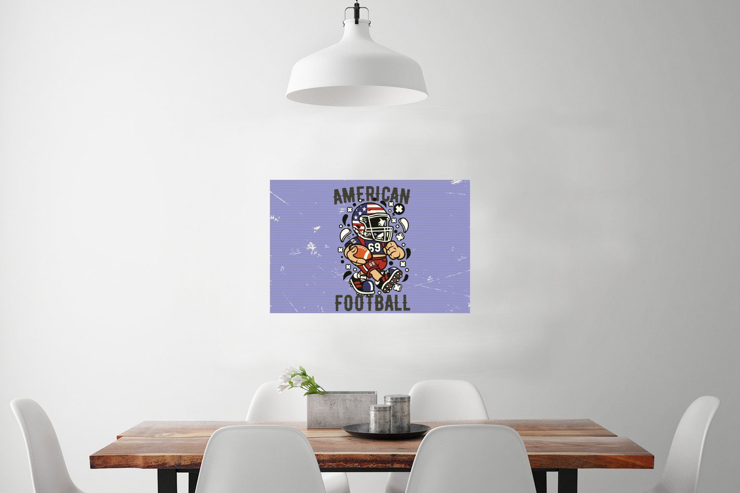 MuchoWow Poster Fußball - Amerika - Jahrgang, (1 St), Poster, Wandbild, Wandposter für Wohnzimmer, Ohne Rahmen