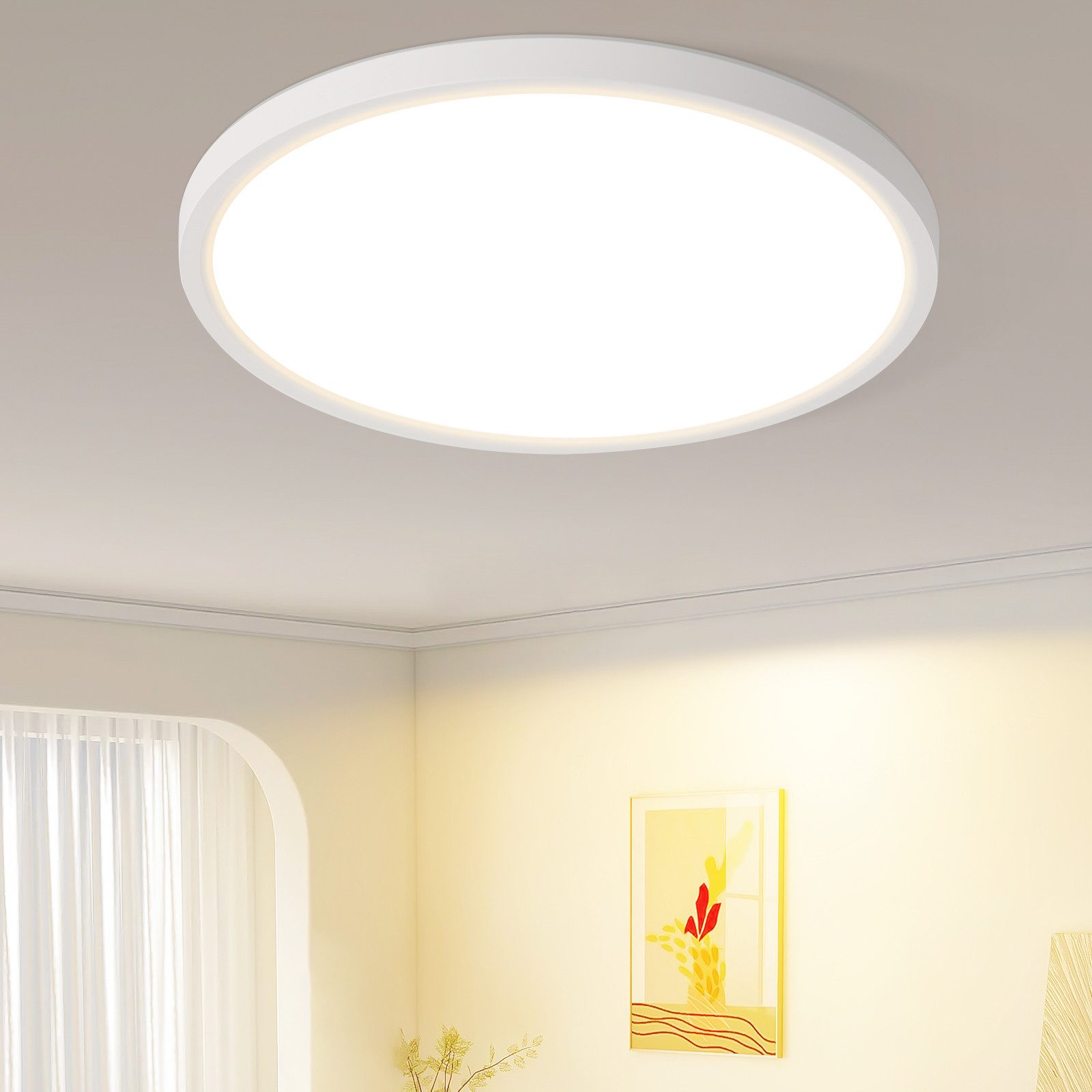Nettlife LED Deckenleuchte Flach Schlafzimmer Schwarz günstig online kaufen