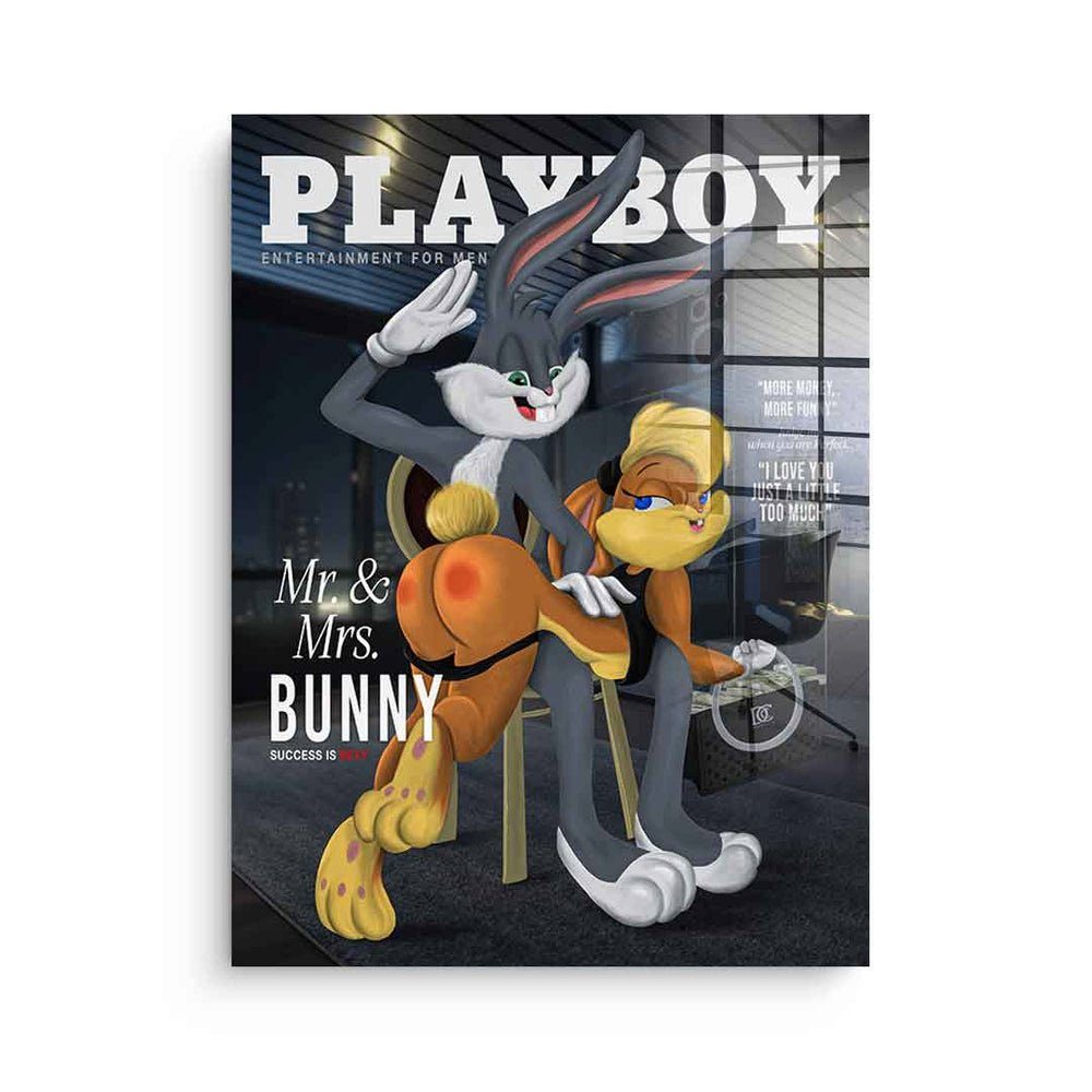 DOTCOMCANVAS® Acrylglasbild Playboy Bunny - Acrylglas, Acrylglasbild Playboy Bugs Bunny Lola Bunny Comic Cartoon sexy schwarz