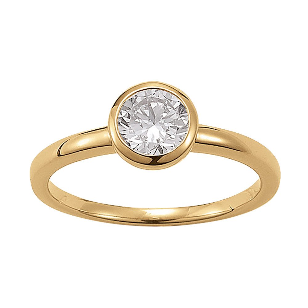 VIVENTY by Adler Solitärring Damenring 925 Sterlingsilber goldplattiert Verlobungs