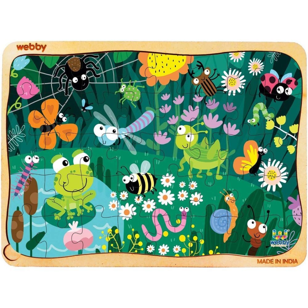 Webby Toys Puzzle Holzpuzzle-Set für Kinder – 40 Teile – Lernspiel ab 3 Jahren, 40 Puzzleteile, Fördert Problemlösungsfähigkeiten
