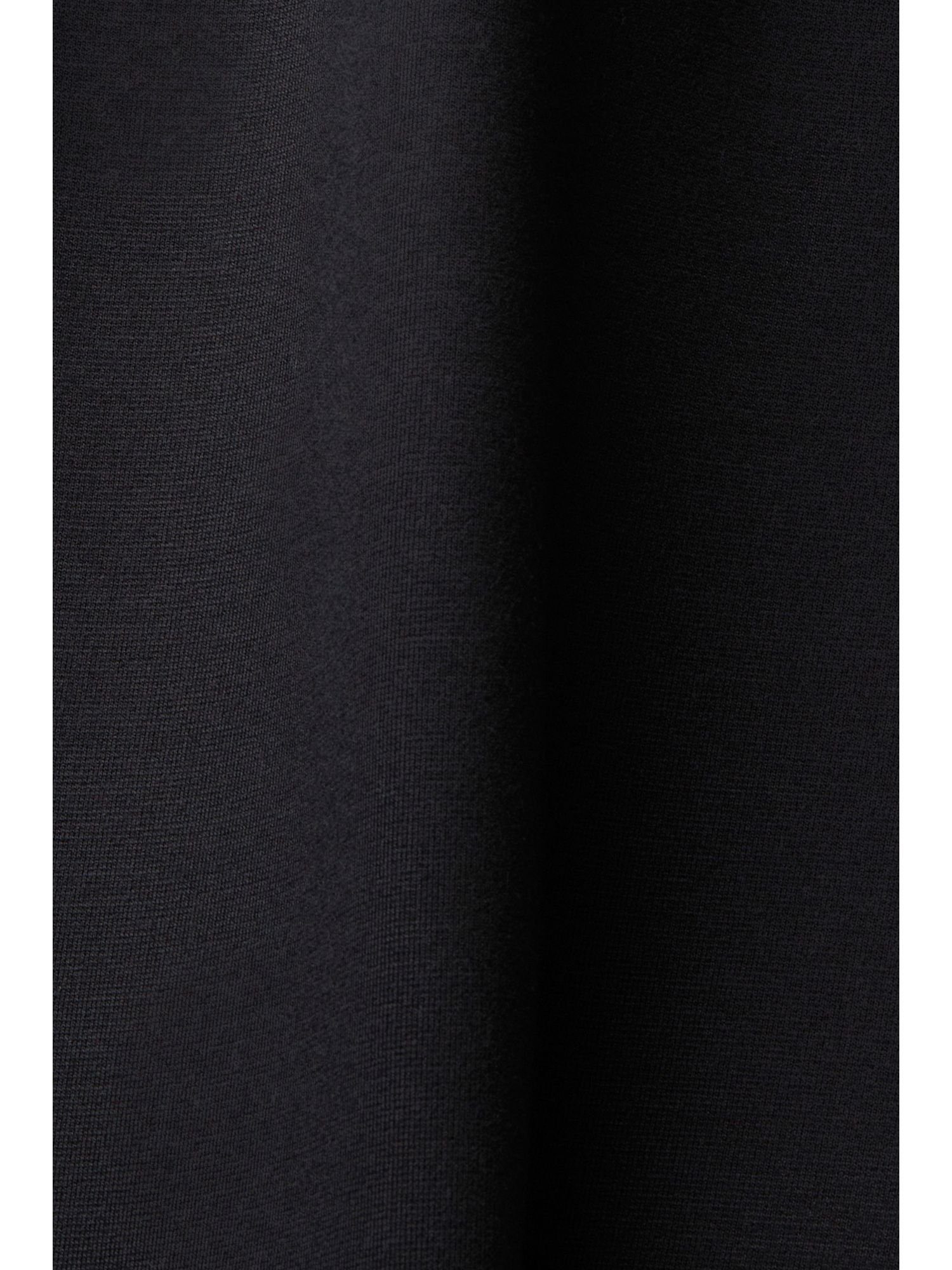 BLACK Esprit Midikleid Jersey-Polokleid Reißverschluss mit
