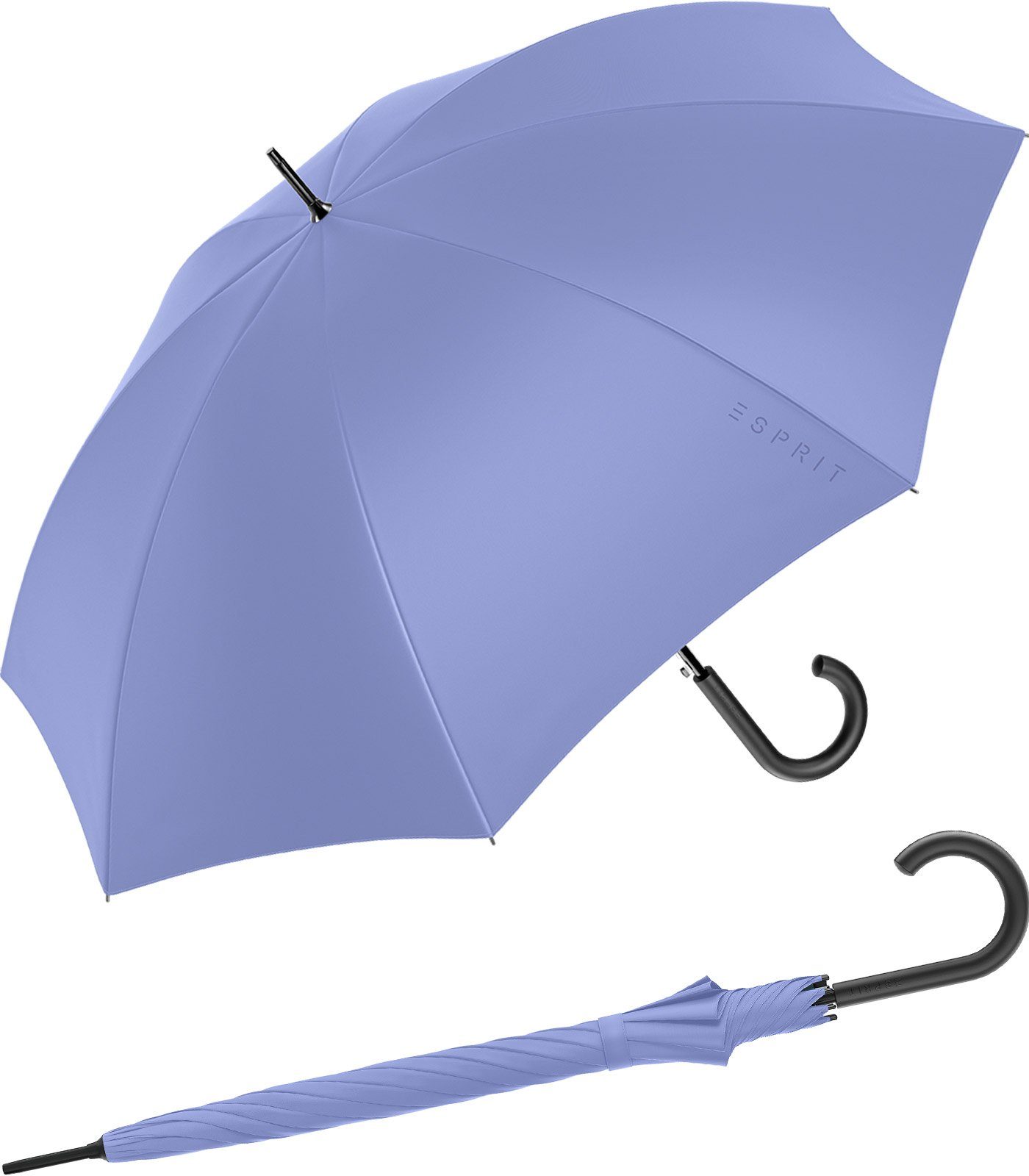 Esprit Langregenschirm Damen-Regenschirm mit Automatik FJ 2023, groß und stabil, in den Trendfarben lila