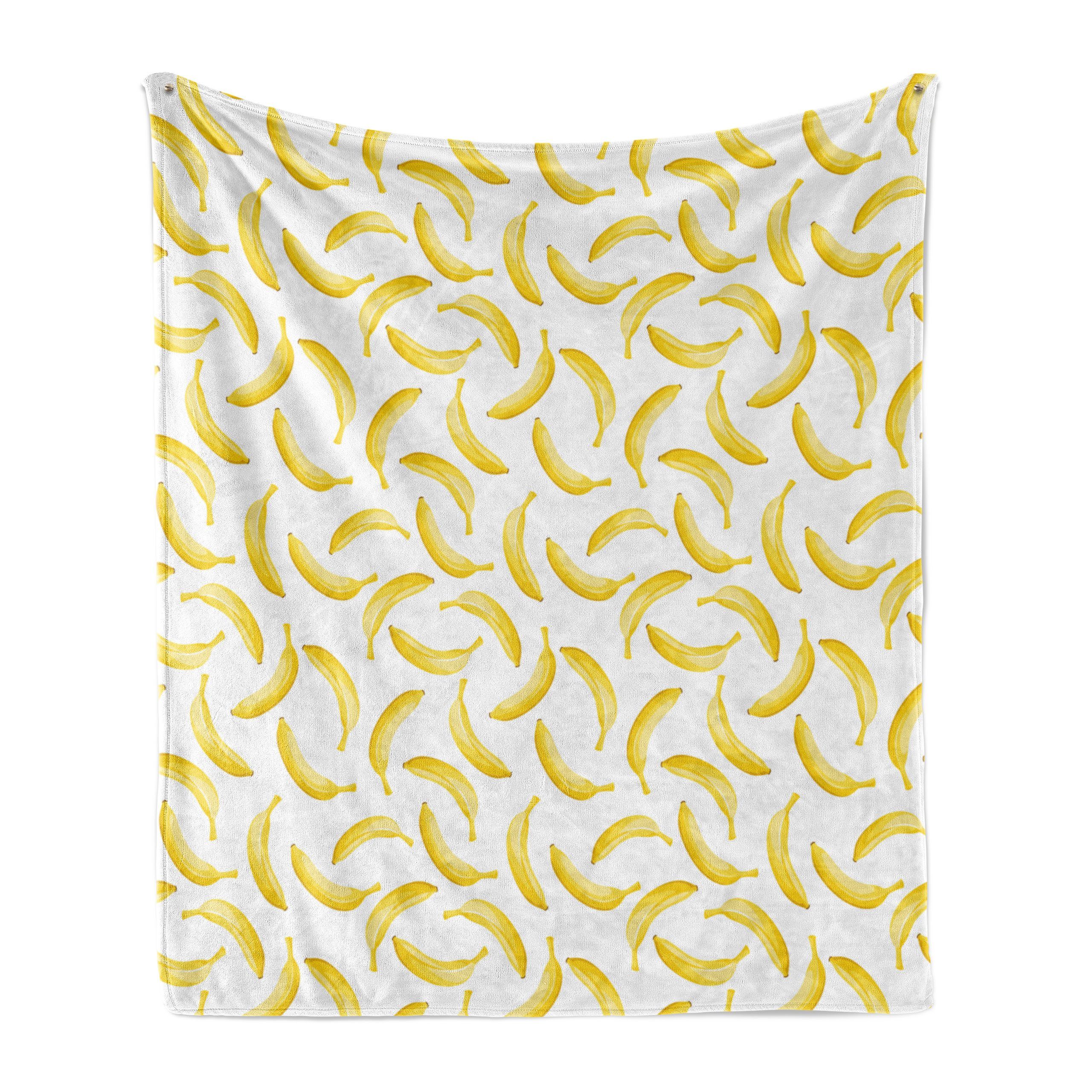 Plüsch Außenbereich, für Weiß Gelb Banana und Innen- und Wohndecke Gemütlicher Abakuhaus, Cartoon den