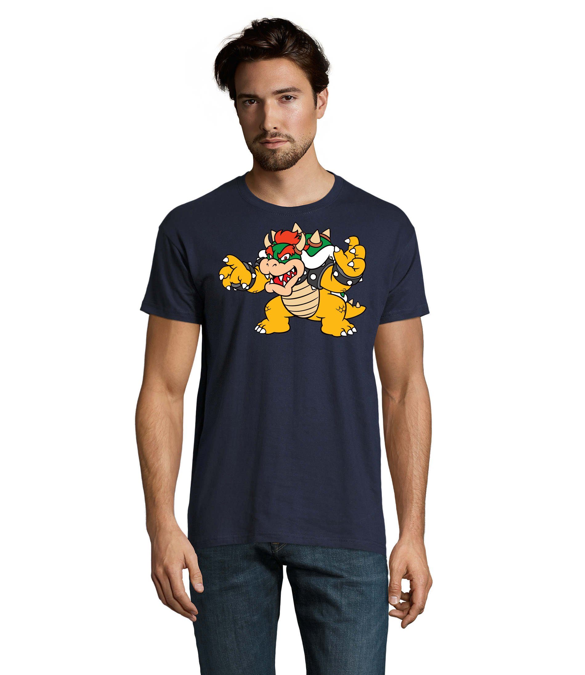 Nintendo Herren Mario Navyblau Luigi Gaming Gamer T-Shirt Konsole Blondie & Yoshi Game Brownie