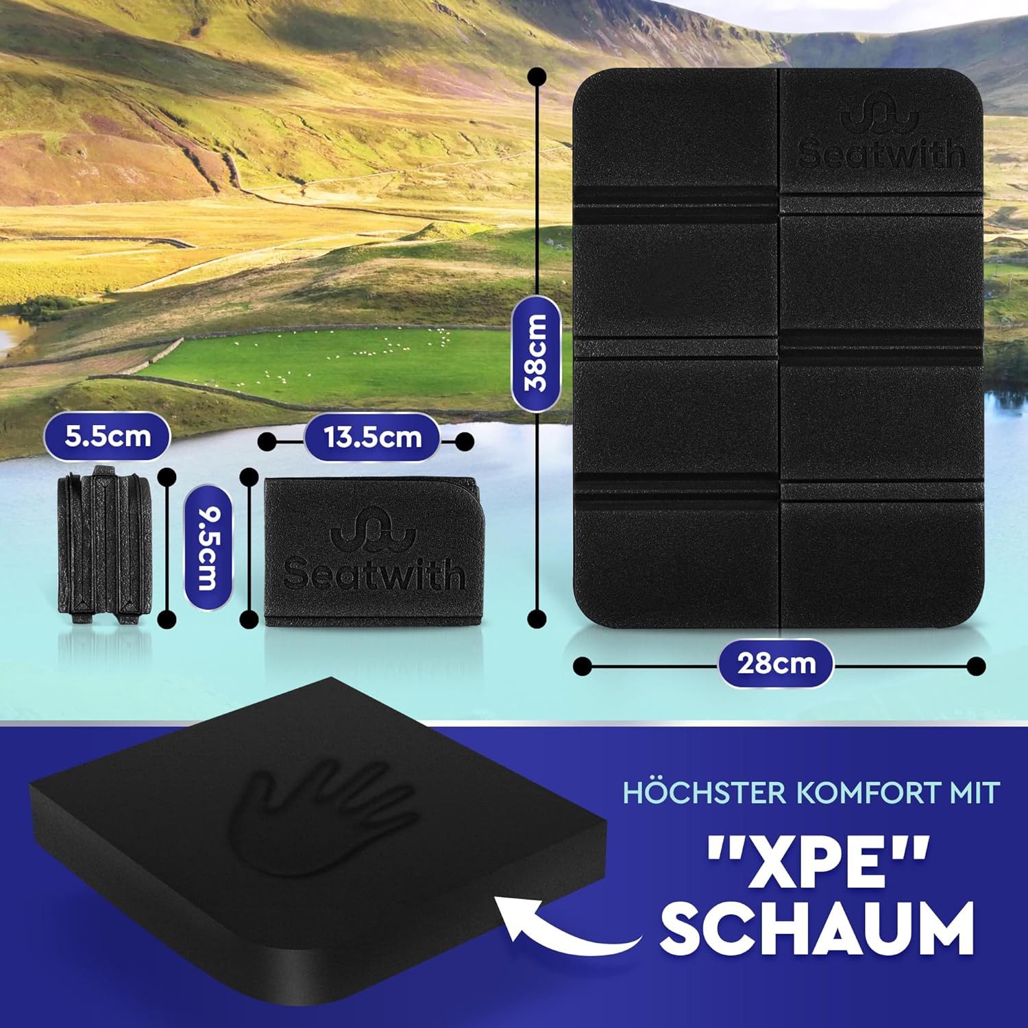 Seatwith Thermositzkissen Sitzmatte/Faltbares Iso-Thermo-Sitzkissen, mit Tr günstig online kaufen