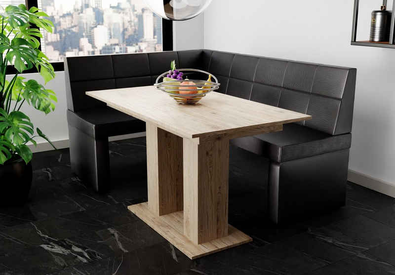 Fun Möbel Eckbankgruppe Eckbankgruppe „BLAKE XL“ Größe 196x142cm mit Tisch Sonoma, ausziehbarer Tisch