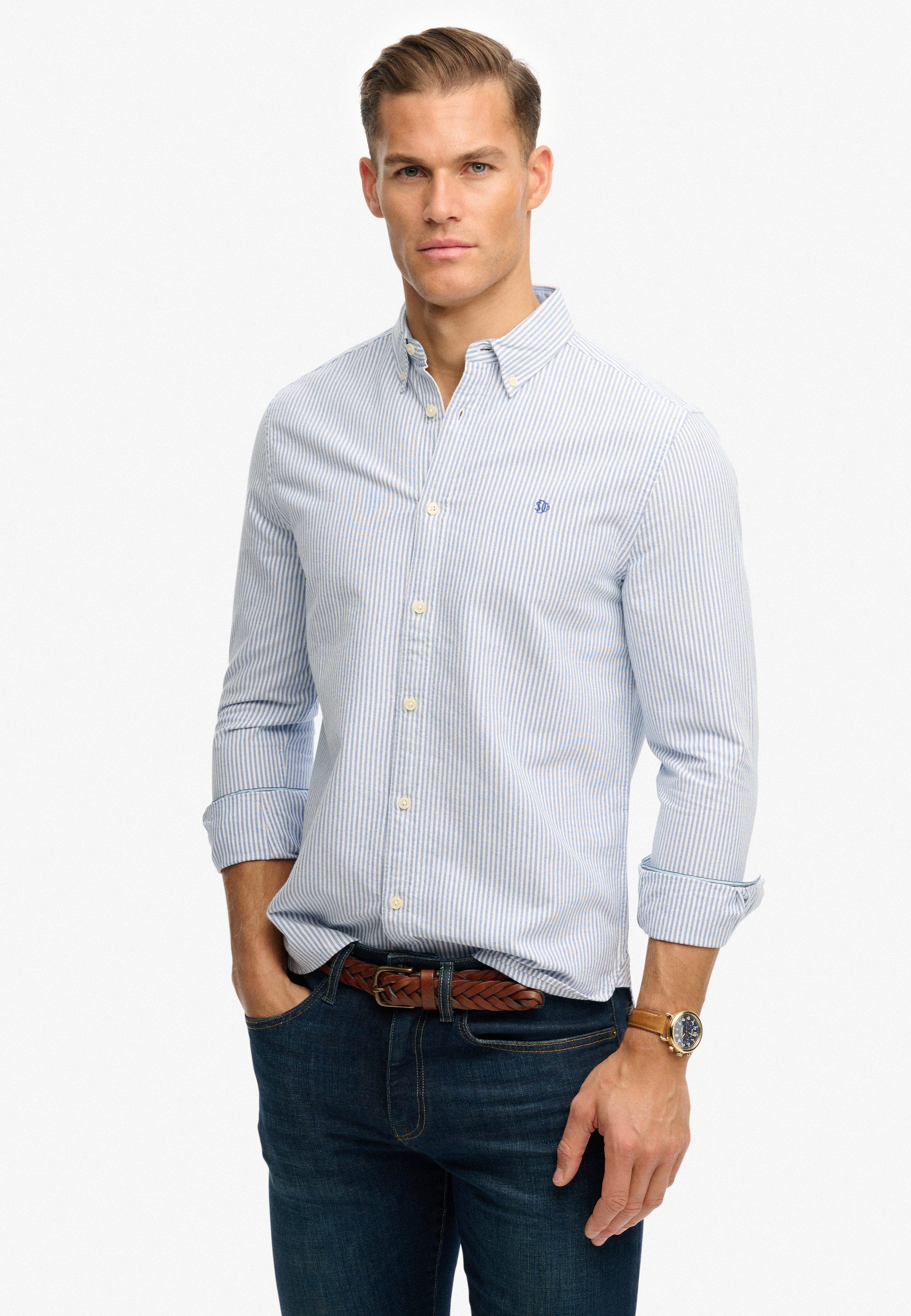 Superdry Langarmhemd PREPPY OXFORD L/S SHIRT Baumwolle, regular fit