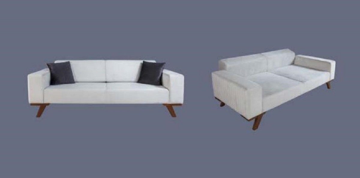 Dreisitzer Stoff JVmoebel Couch Sofa Moderne Weiß Textil Luxus Couchen Möbel