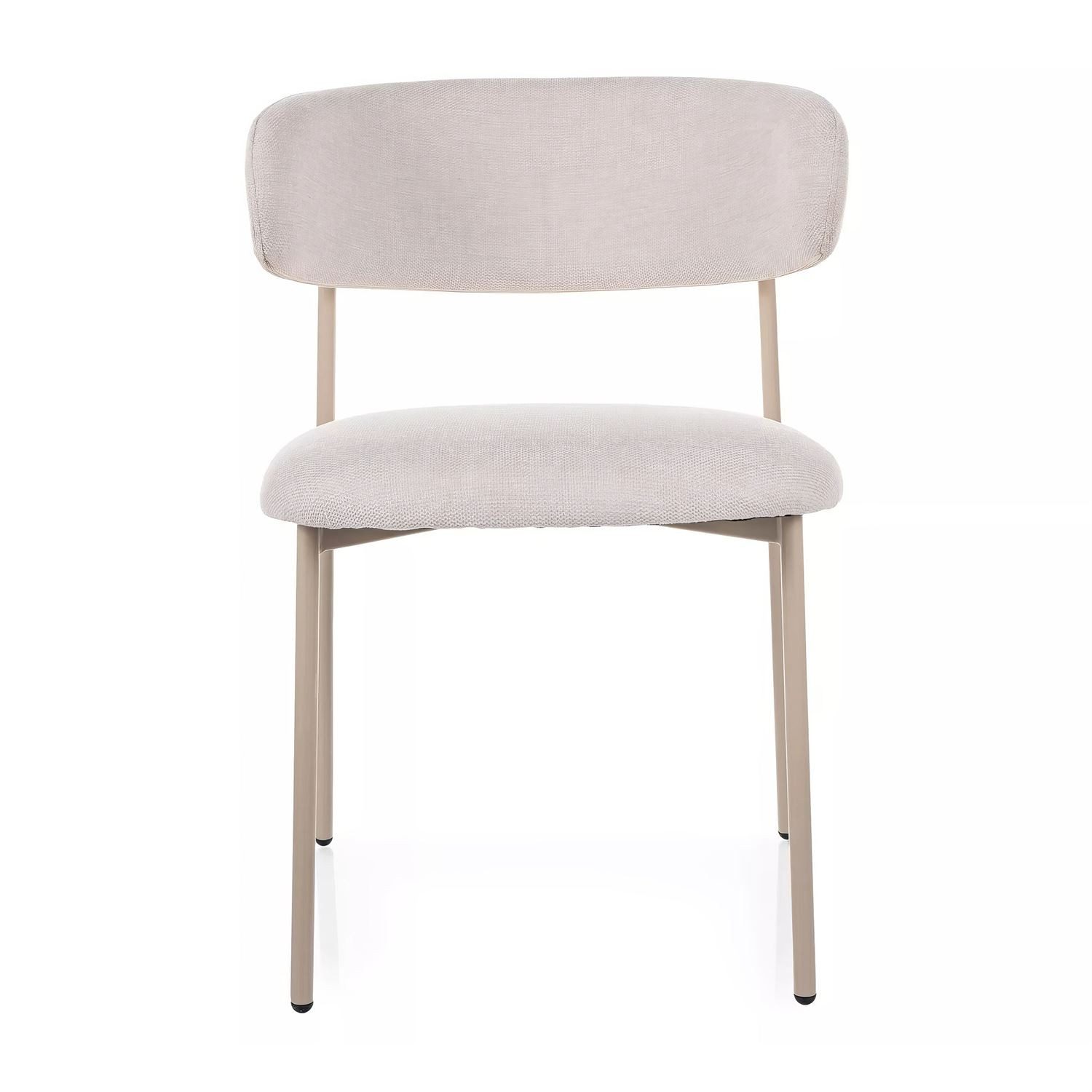 Lookway Polsterstuhl ELYSE KASCHMIR Stuhl in Beige mit kaschmirfarbenen Metallbeinen