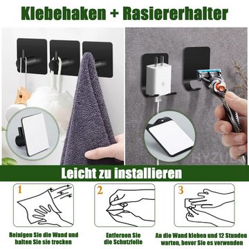HYZULU Handtuchhalter Handtuchhalter Ohne Bohren, Handtuchhalterung Wand mit Haken, befestigen ohne Bohren