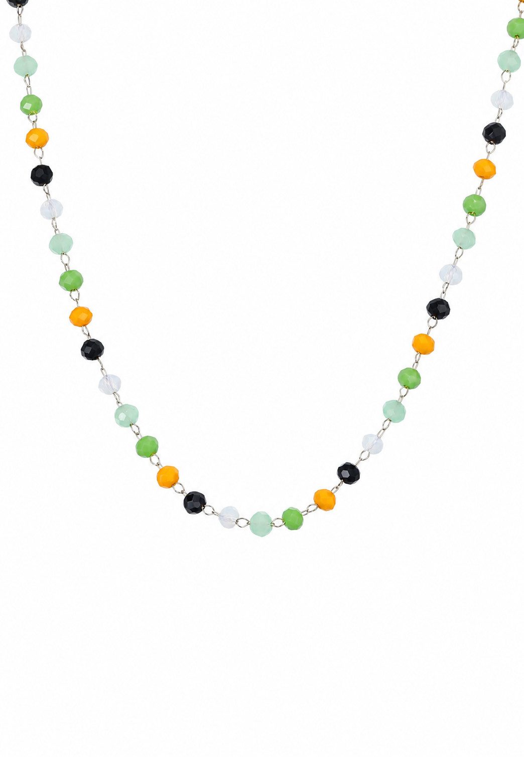 Hey Happiness Statementkette Farbige Kugeln, zur Auswahl Pastell / Bunt, Multicolor Damen Halskette mit Steinkugeln, für Beach & Sommer
