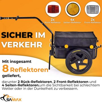 SAMAX Fahrradlastenanhänger Lastenanhänger / Fahrradanhänger für 60 Kg / 70 Liter in Schwarz