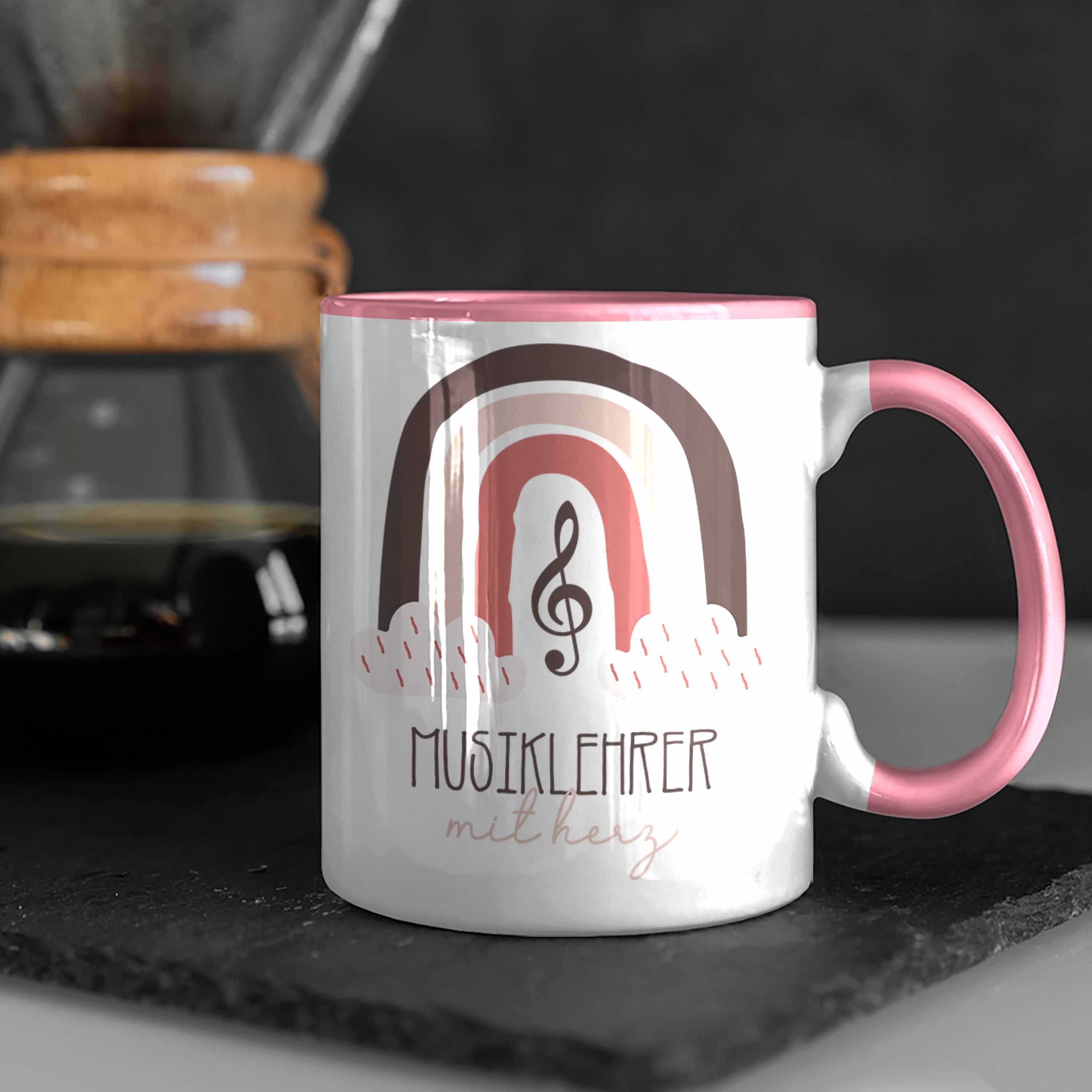 Trendation Tasse Musiklehrer Geschenkidee Geschenk be Danke Rosa Kaffeetassse Tasse den für