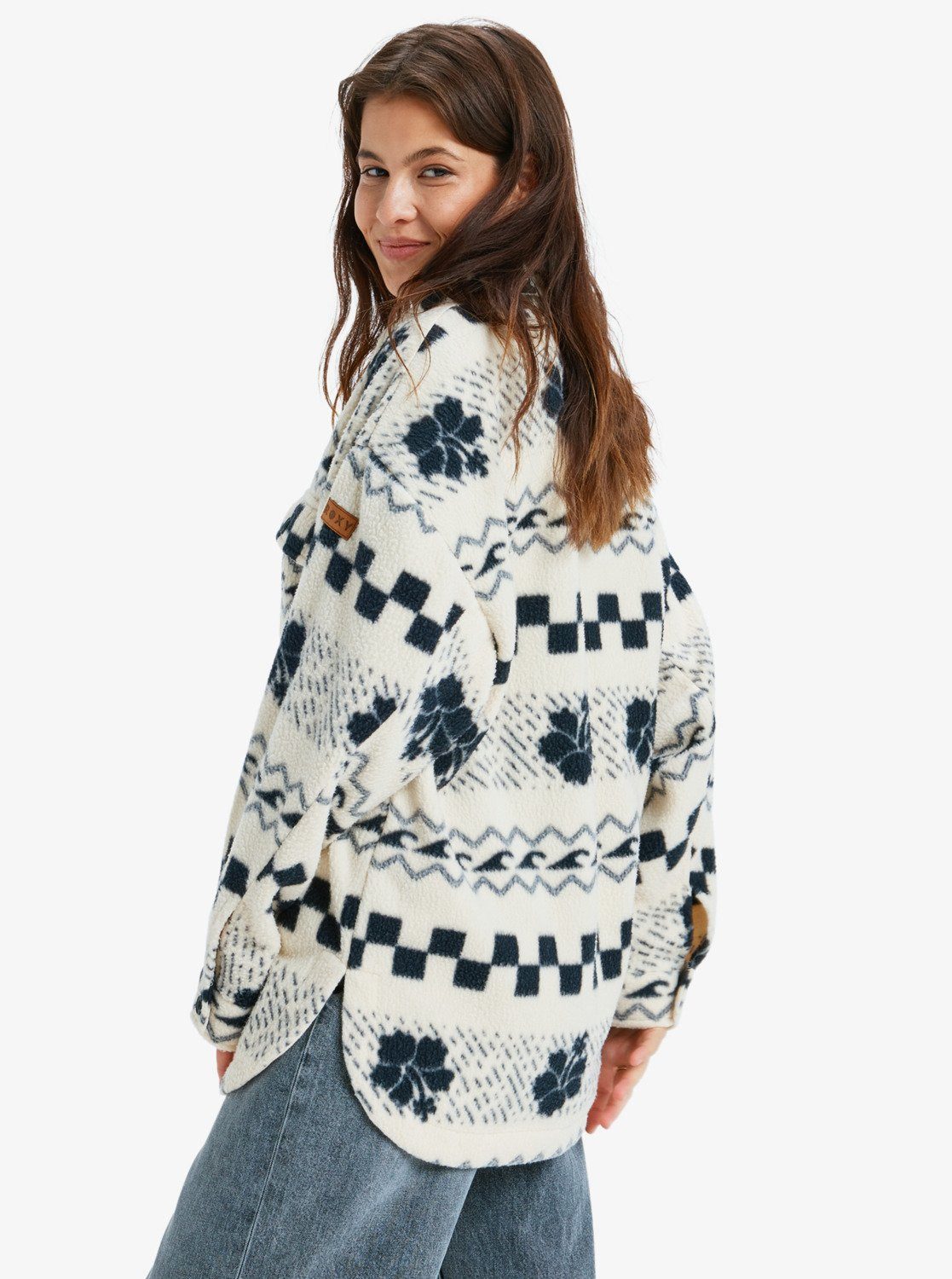 Roxy Fleecejacke MORNING CRUSH SHACKET (1-St) mit Kapuze, aus Polyester, sp günstig online kaufen