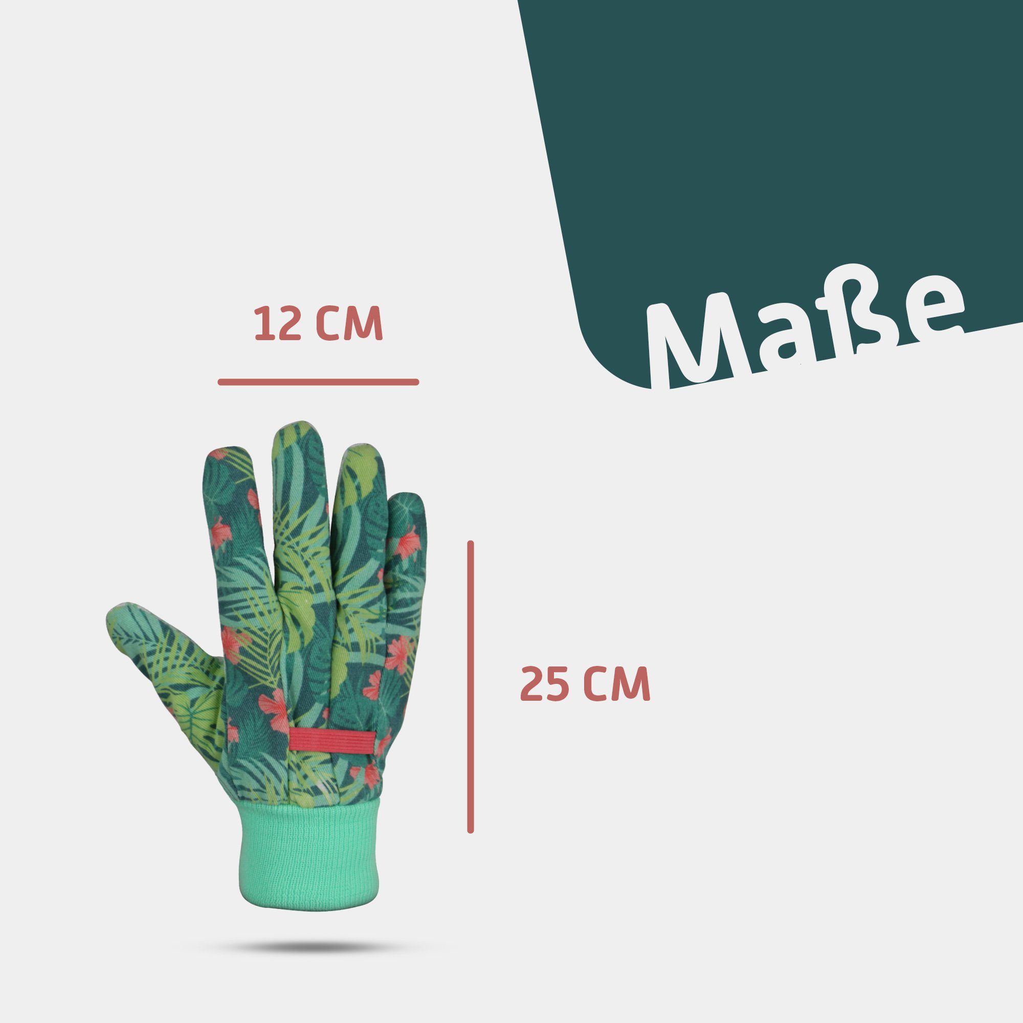 SPONTEX Gartenhandschuhe Schutzhandschuh Flower (2 Paar) Schutzhandschuh für Damen/Herren - Antirutsch Beschichtung