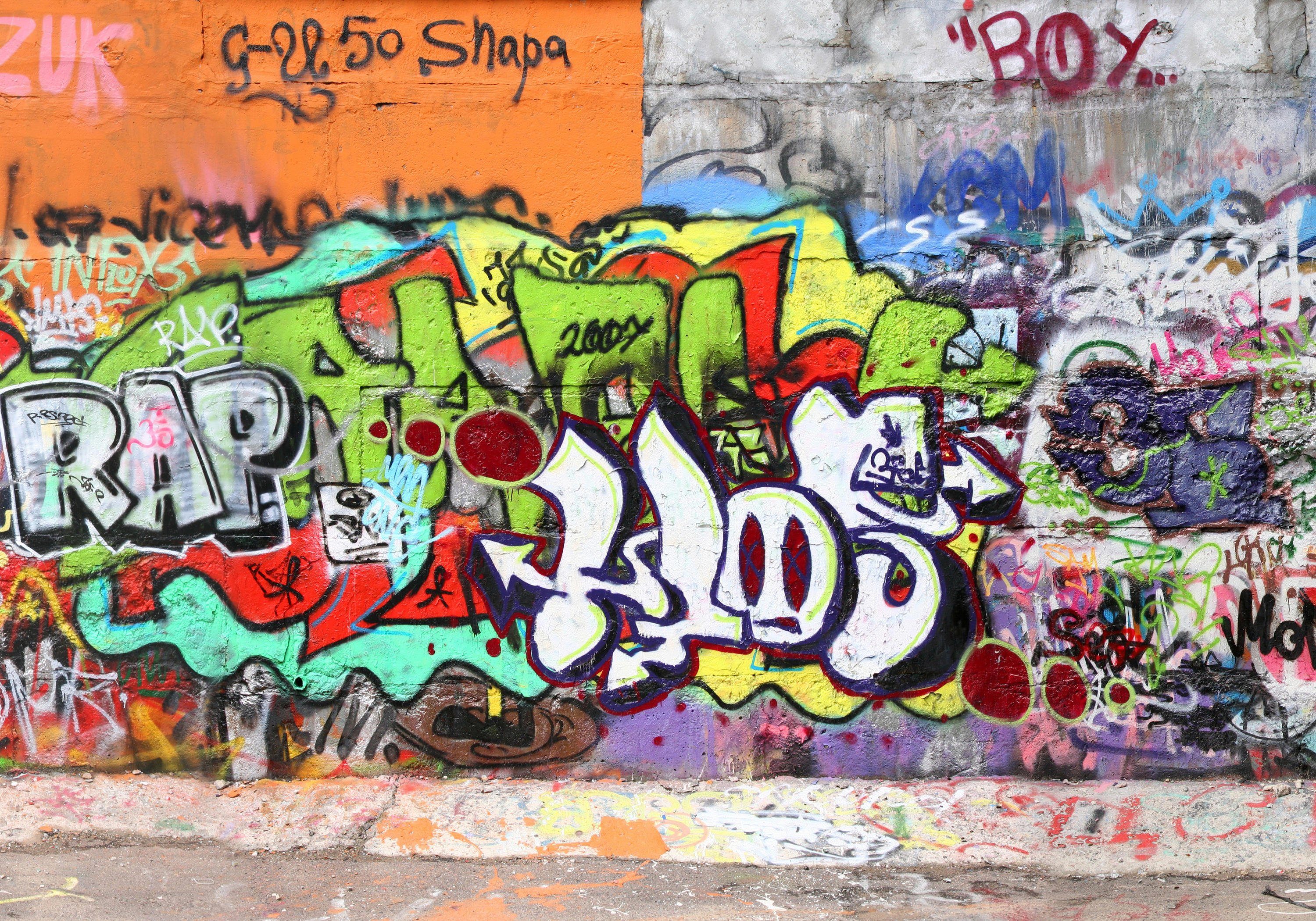 wandmotiv24 Fototapete Abstrakt Graffiti 2, glatt, Wandtapete, Motivtapete, matt, Vliestapete