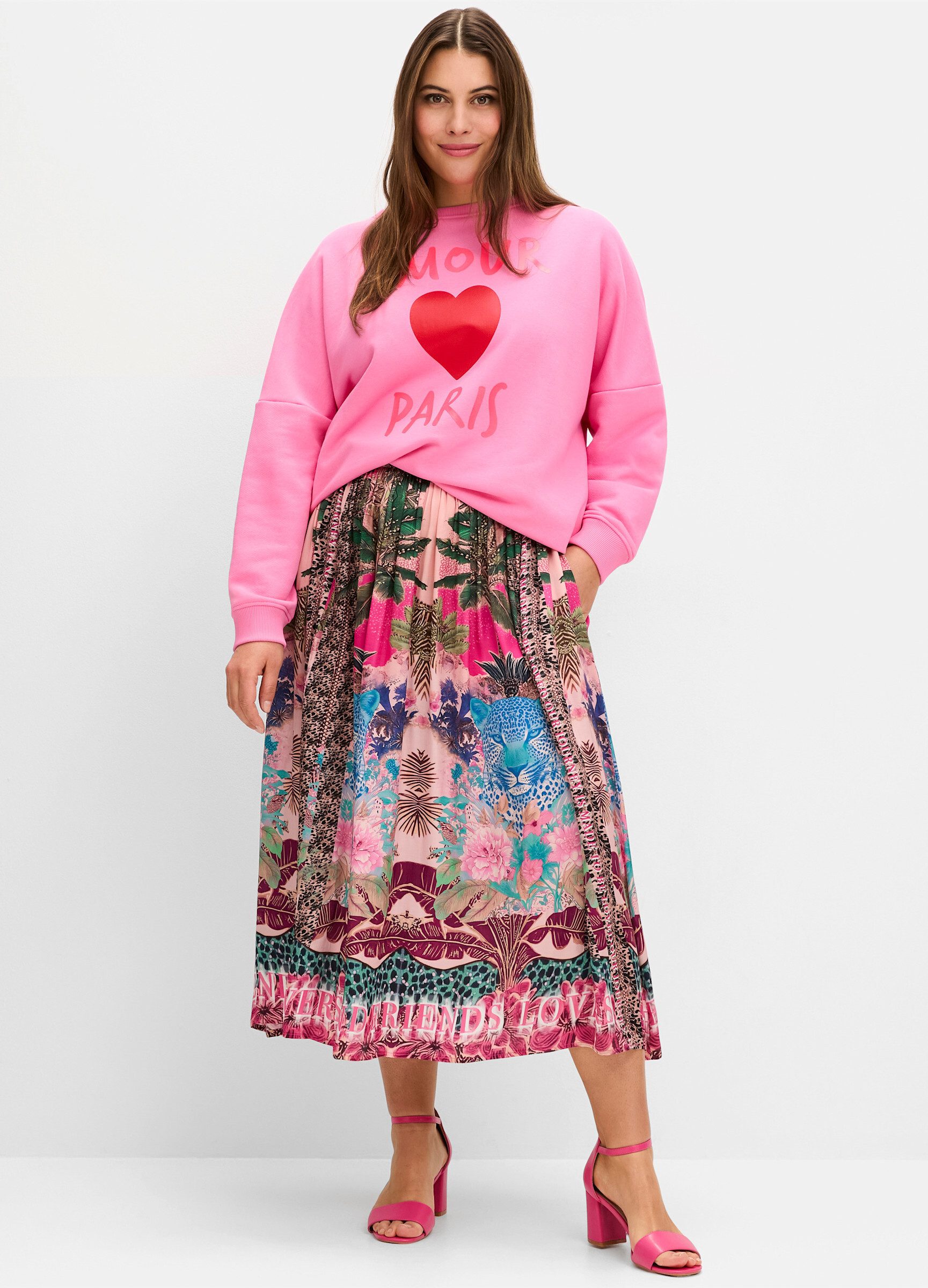 Sheego A-Linien-Rock Satinrock . günstig online kaufen