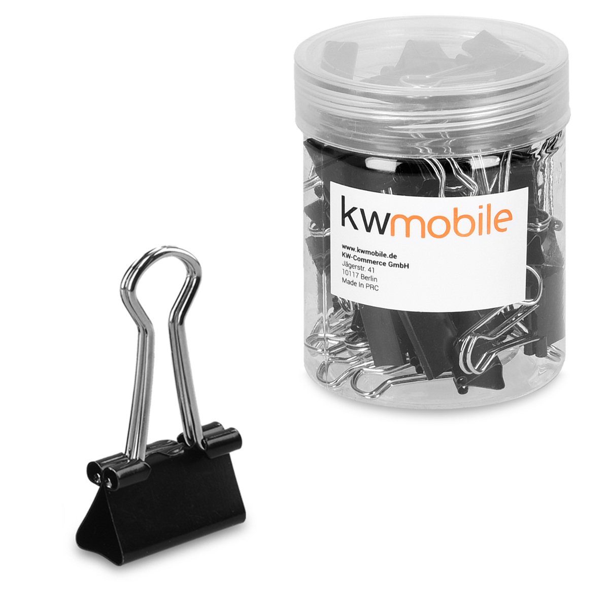 kwmobile Büroklammer 50x Foldback Klammern Set - 19mm - Vielzweckklammer Büro Clips