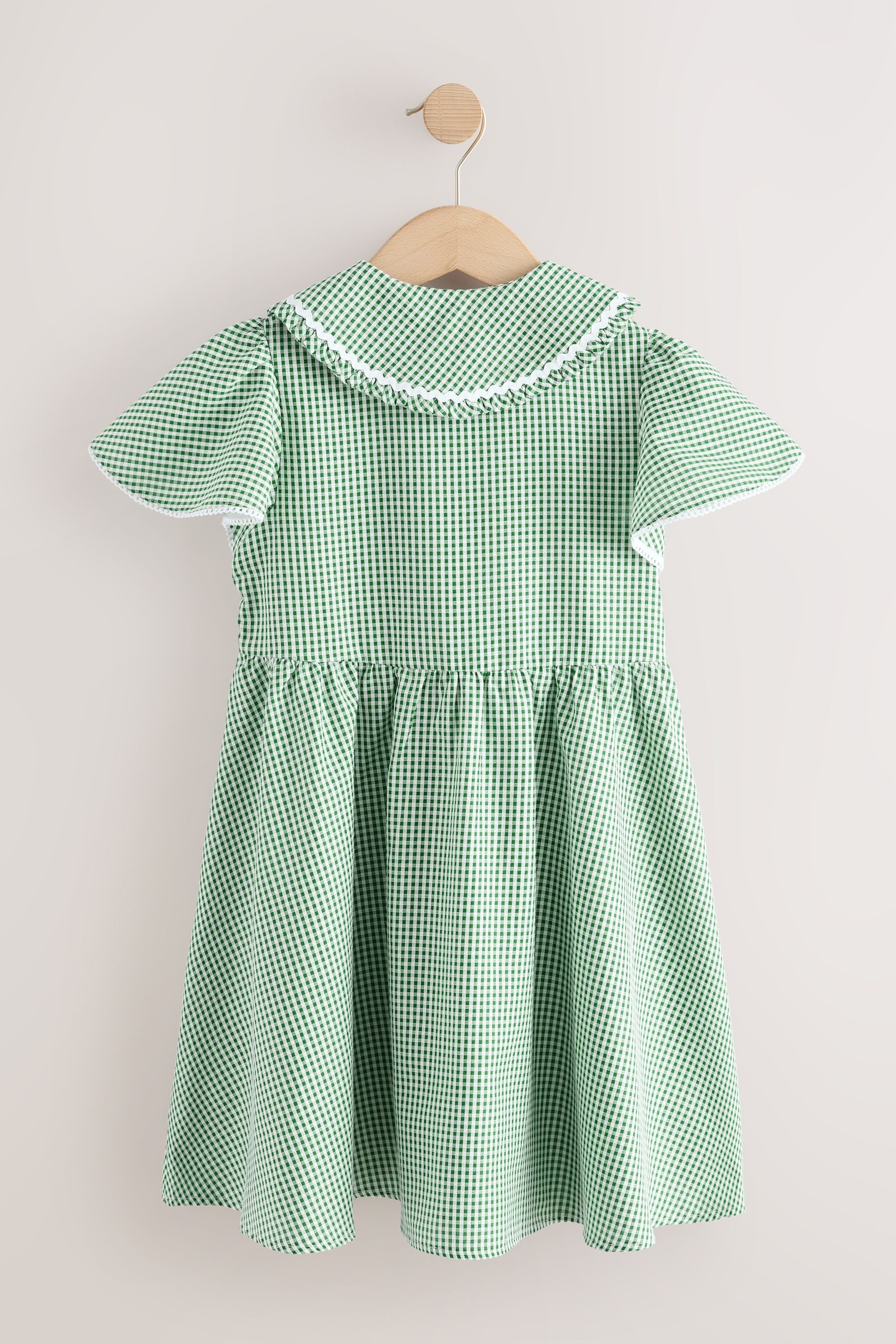 Next Hemdblusenkleid Kleid mit Vichykaros und Engelsärmeln (1-tlg)