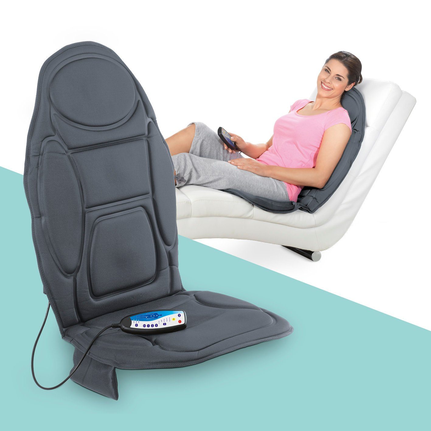 VITALmaxx Massagematte 5-Zonen Sessel & Stuhl mit Wärmefunktion