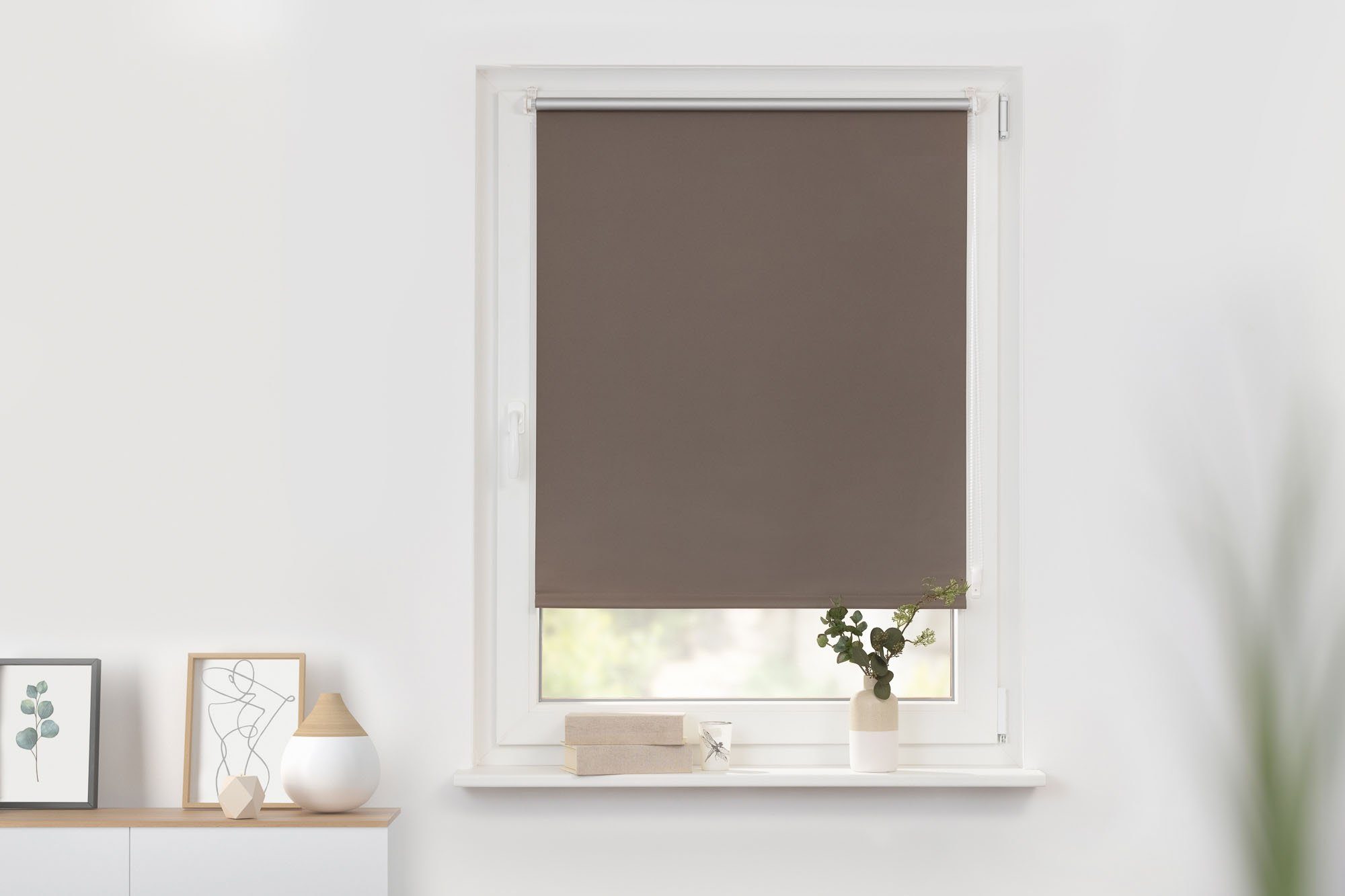 Seitenzugrollo Klemmfix Hitzeschutz, LICHTBLICK ORIGINAL, verdunkelnd, ohne Bohren, freihängend, Klemmfix, mit Thermobeschichtung