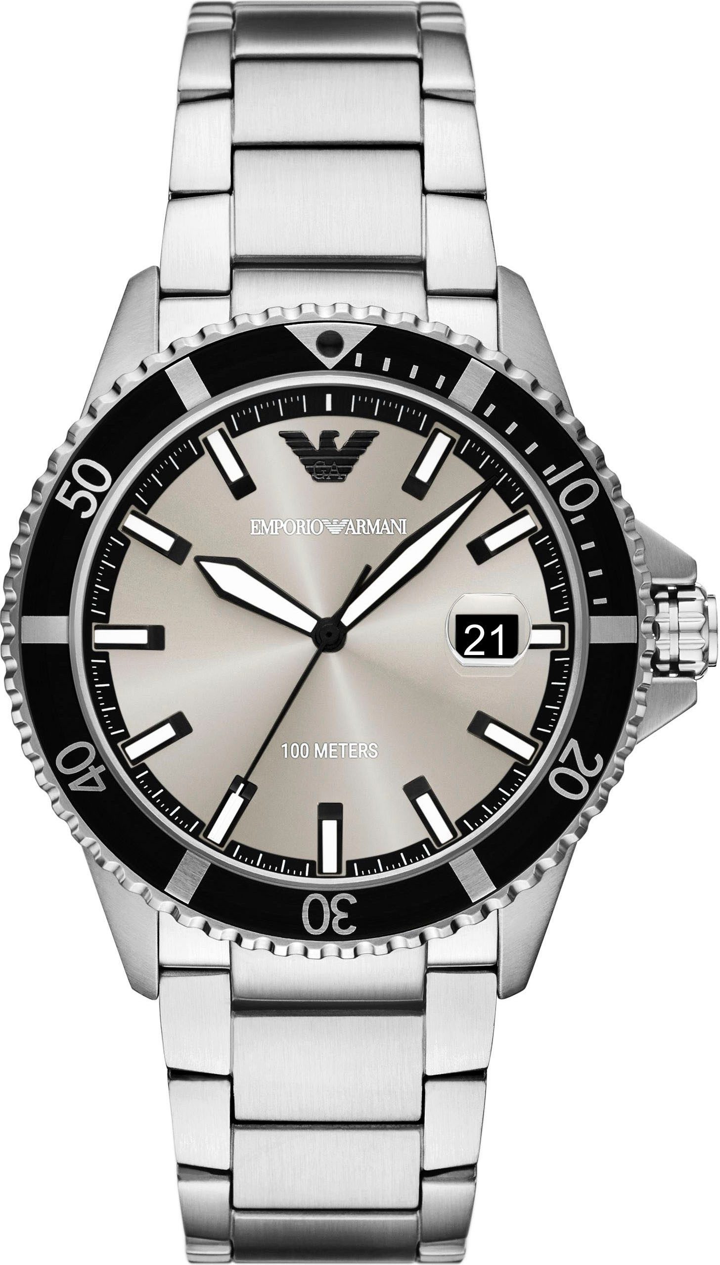 Emporio Armani Quarzuhr AR11683, Armbanduhr, Herrenuhr, Edelstahlarmband, a günstig online kaufen