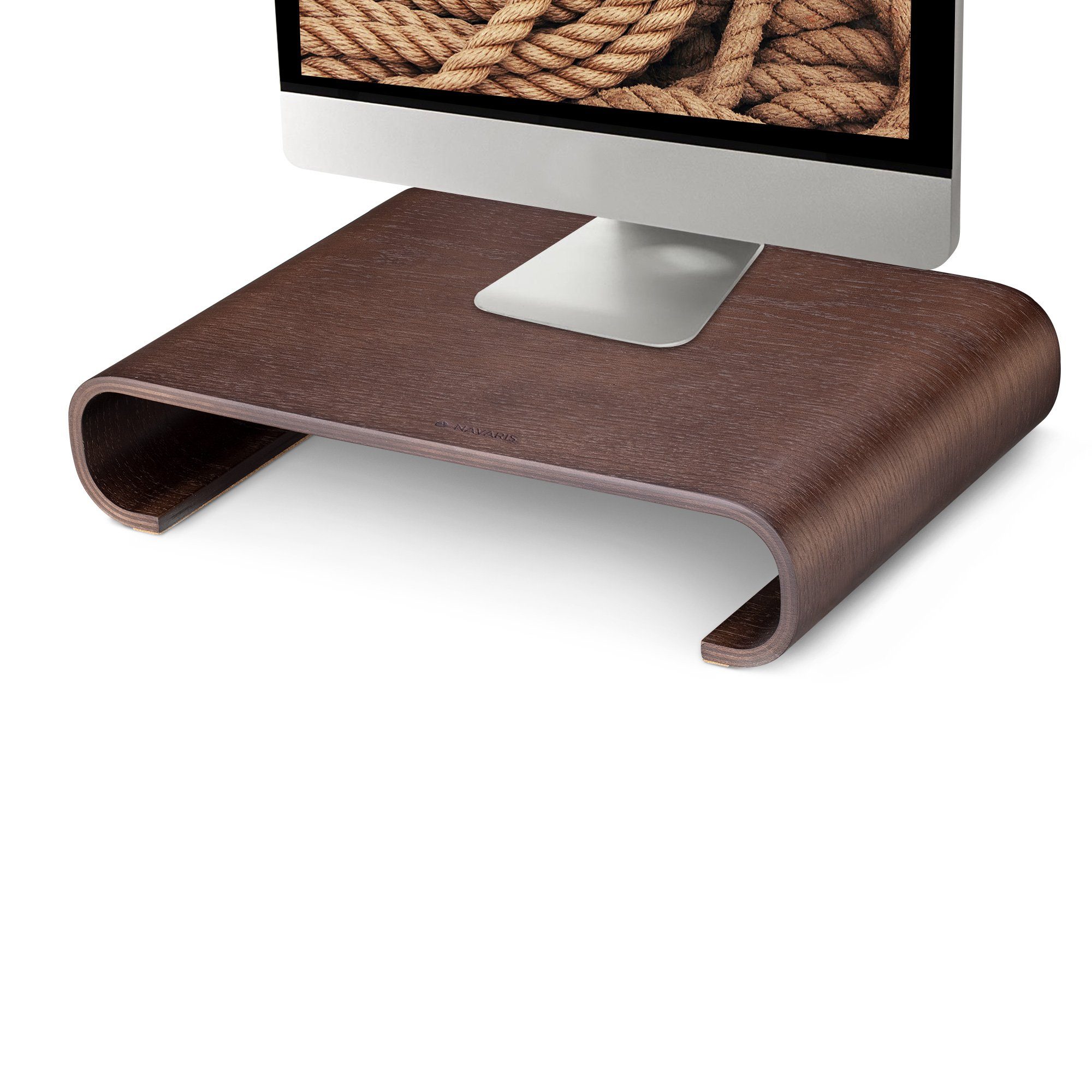 Navaris Monitor-Halterung, (Bildschirm Holzständer TV Ständer