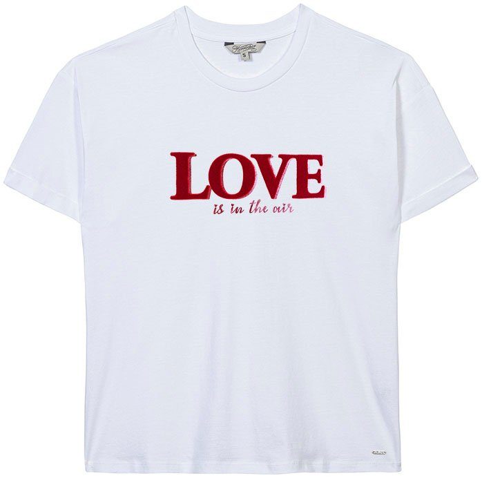 STINA mit the air“ is VALENTINSTAGSSHIRT Rundhalsshirt „Love Flockprint Herrlicher in