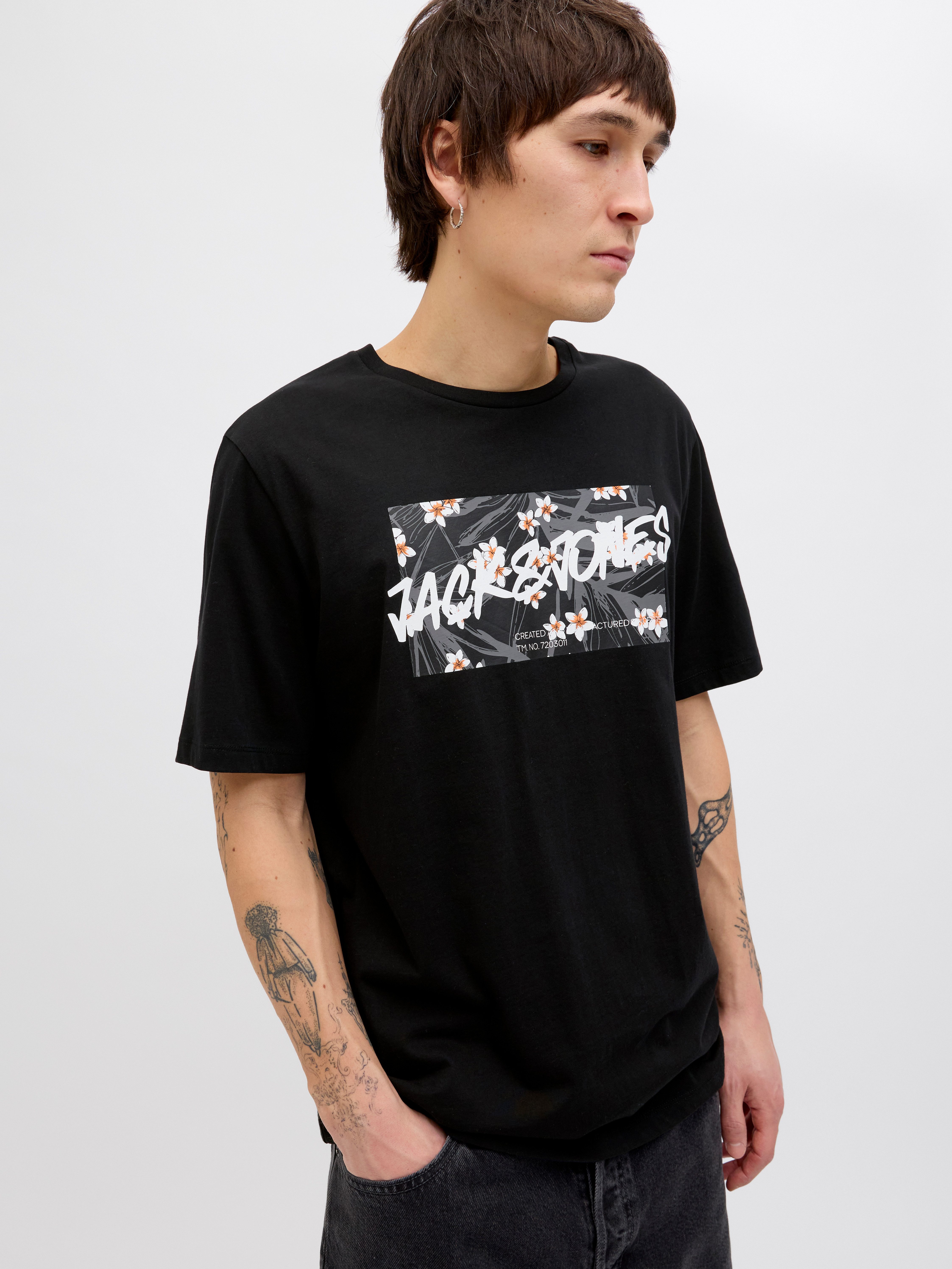 Jack & Jones Print-Shirt JJHAWAII SHAPE TEE SS CREW NECK günstig online kaufen