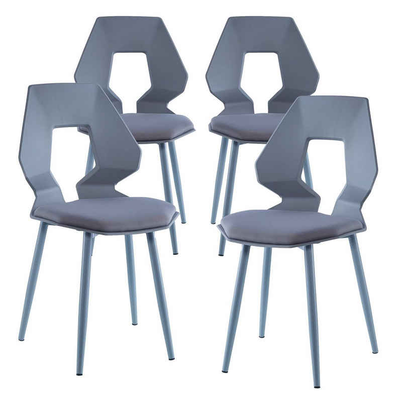 TRISENS Esszimmerstuhl Dorian (2er oder 4er Set, 4 St), Essstuhl aus stabiler Hartplastik Küchenstuhl in futuristischer Optik