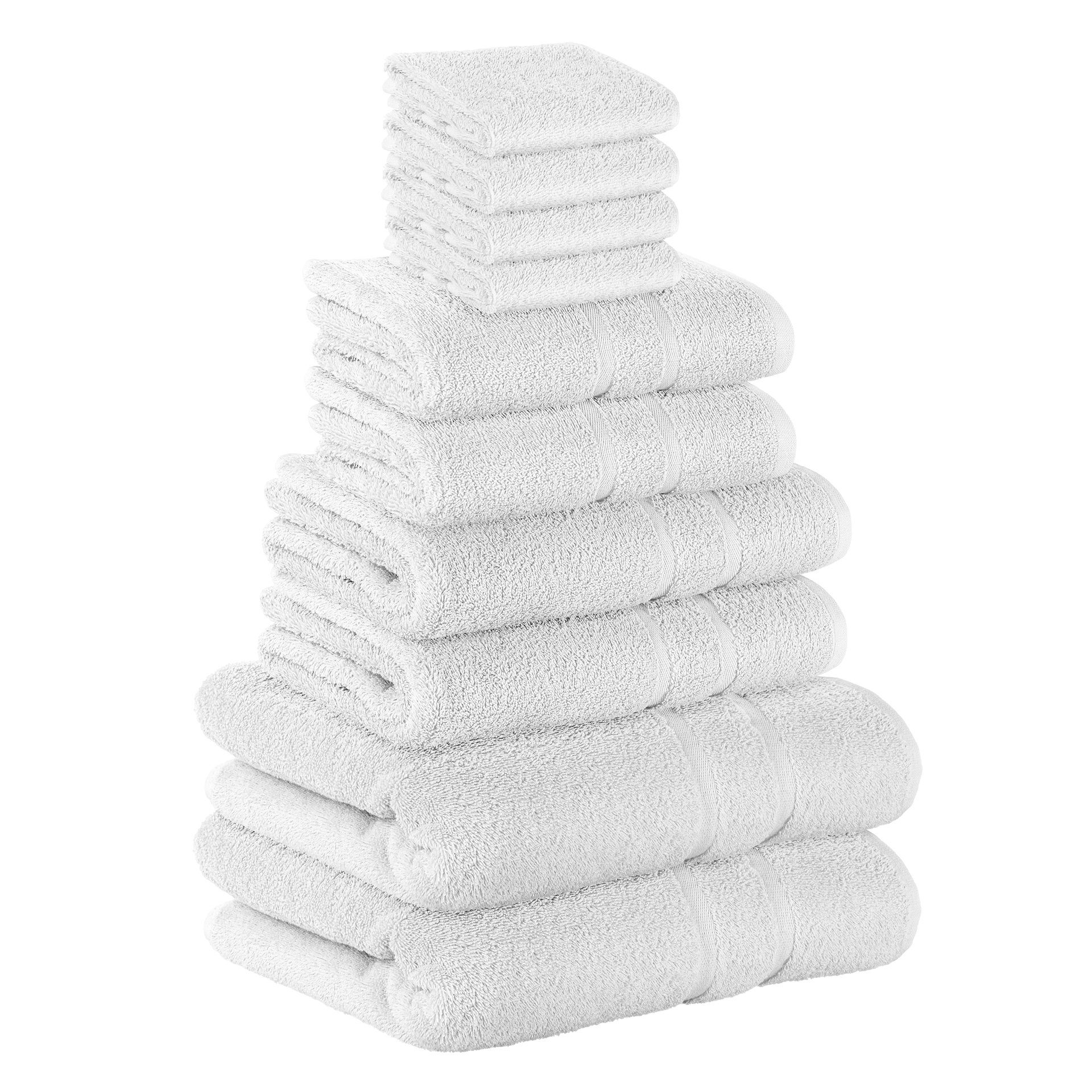 (Spar-set), GSM GSM Teilig) Handtuch StickandShine 12er Baumwolle Set 2x Handtücher Gästehandtuch Baumwolle 100% 4x Handtuch Weiß SET 2x als 100% 2x 500 in (12 Farben verschiedenen 500 Badetücher Pack, Frottee Duschtücher