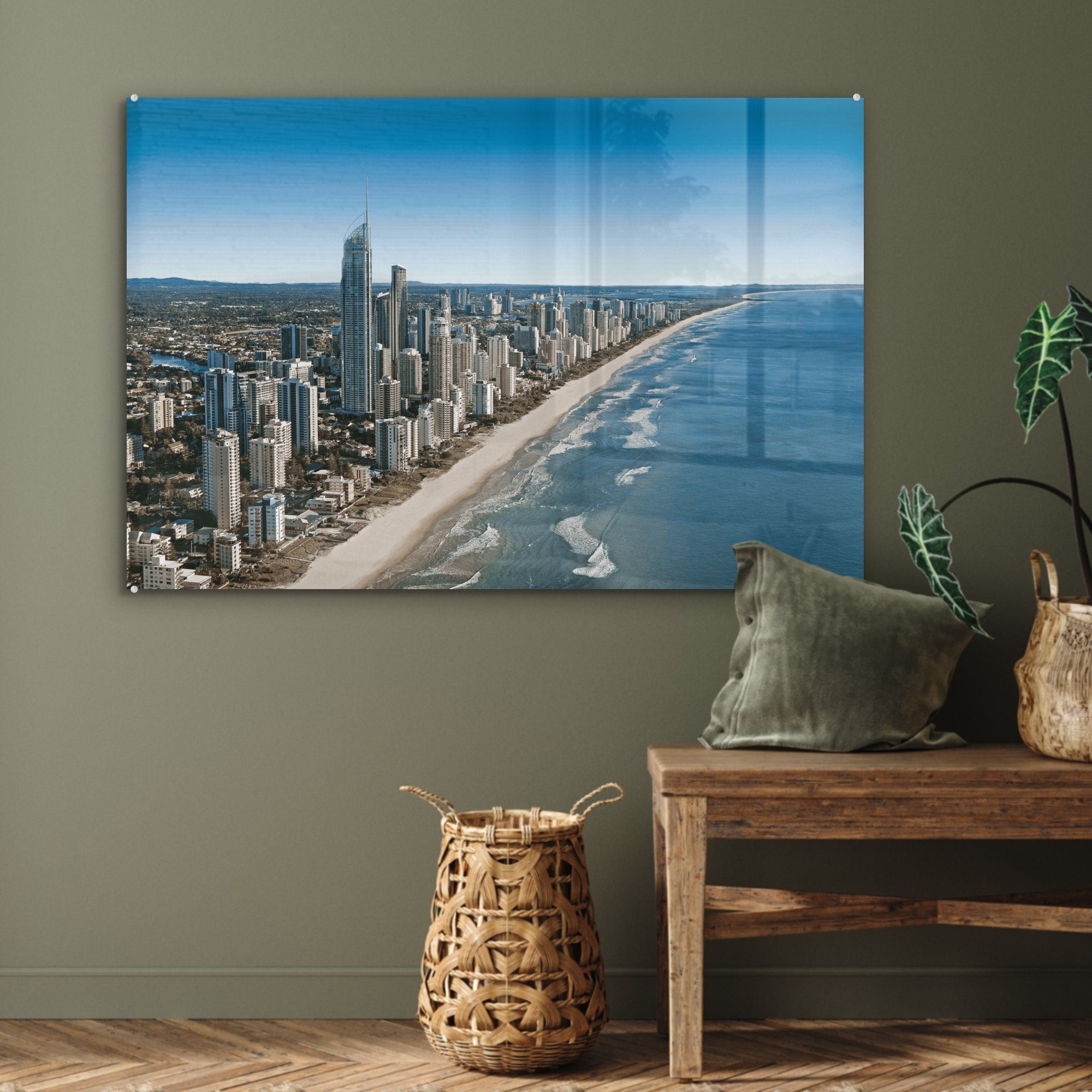 Schlafzimmer - Küstenregion - Stadt, (1 & MuchoWow Wohnzimmer St), Australien Acrylglasbilder Acrylglasbild