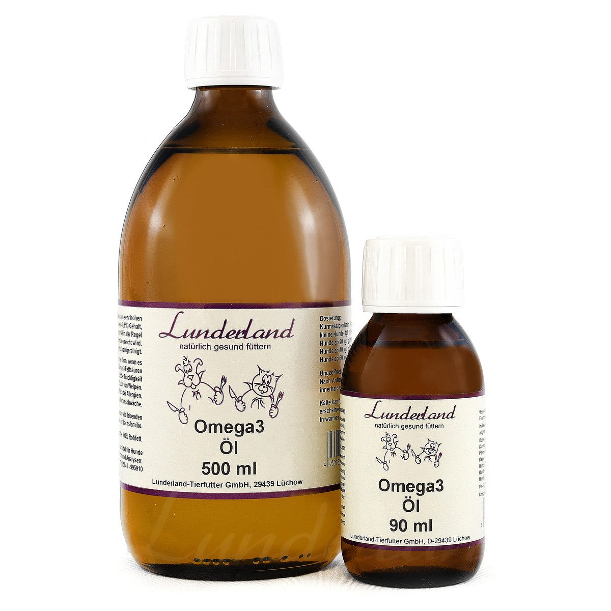 Lunderland Omega3 Öl 90 ml für Hunde, Nahrungsergänzungsmittel für: Hund