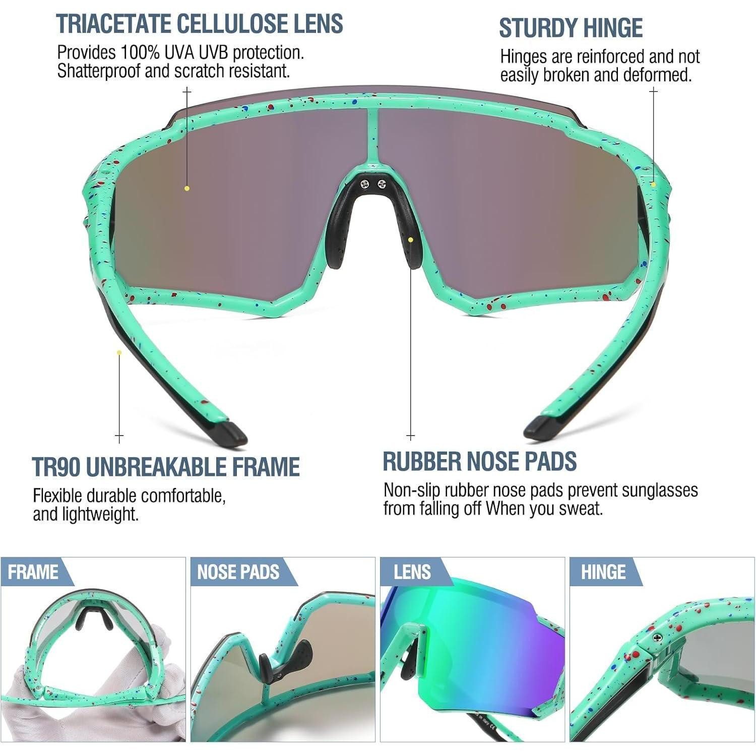 LuxusKollektion Sonnenbrille Sonnenbrille Grün Rahmen Rot Blau Dot Schwarz Tempel Revo Grün Linse