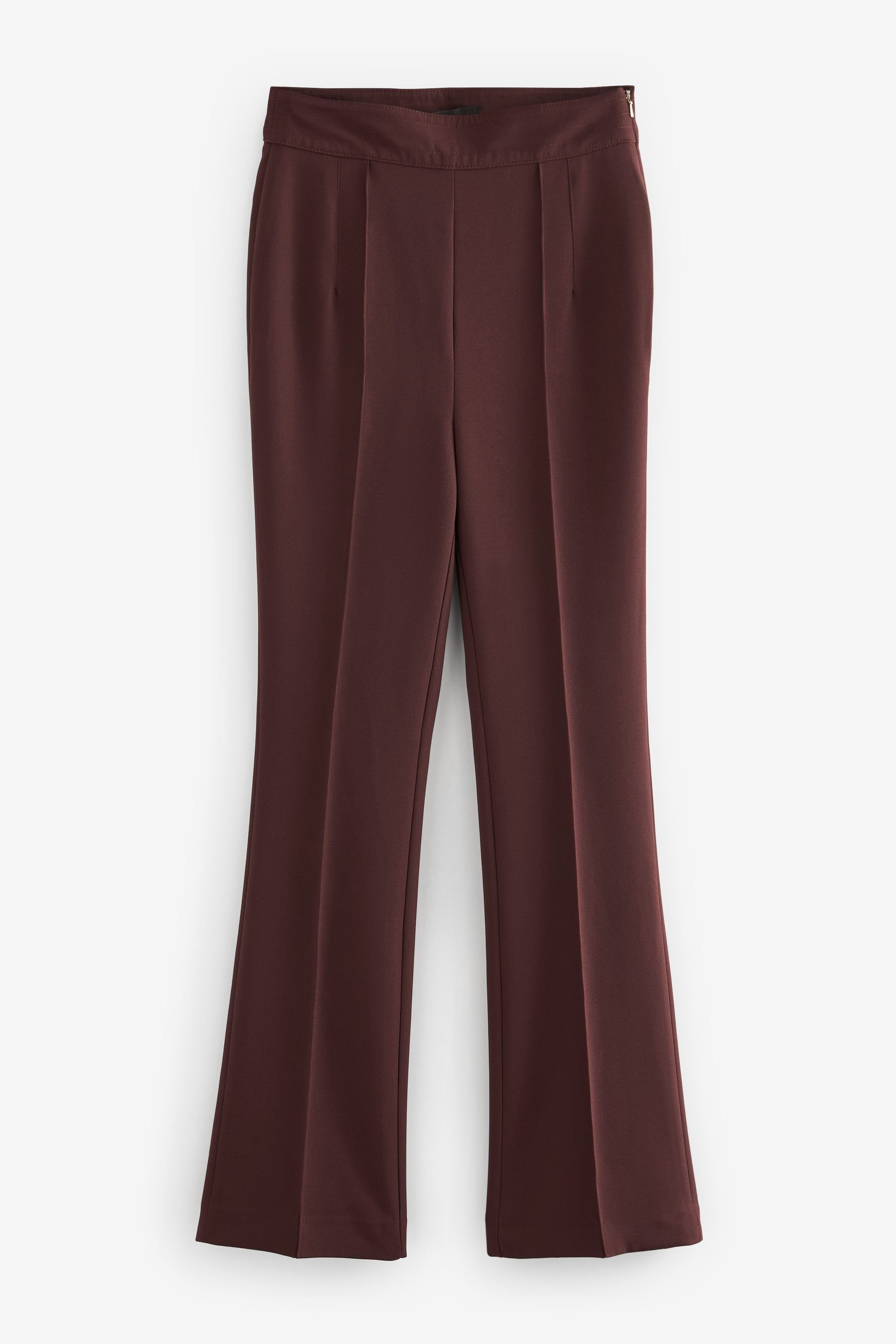 Bundfaltenhose Next Stoffhose Bein geradem Chocolate mit (1-tlg) Brown