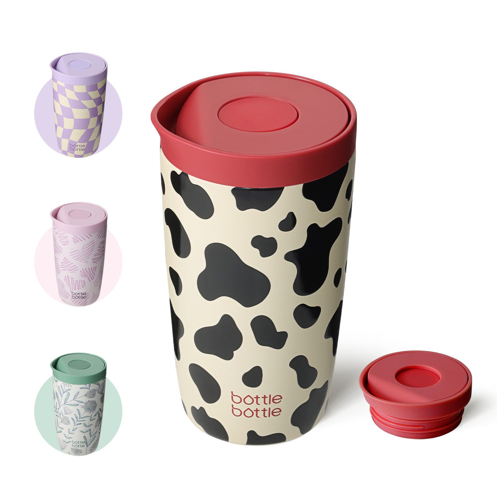 BOTTLE BOTTLE Thermobecher 350ml für Kaffee oder Tee, auslaufsicher, Easy Quick-Press-Verschluss, 1-tlg., Edelstahl, Isolierbecher Travel Mug Classic Grande