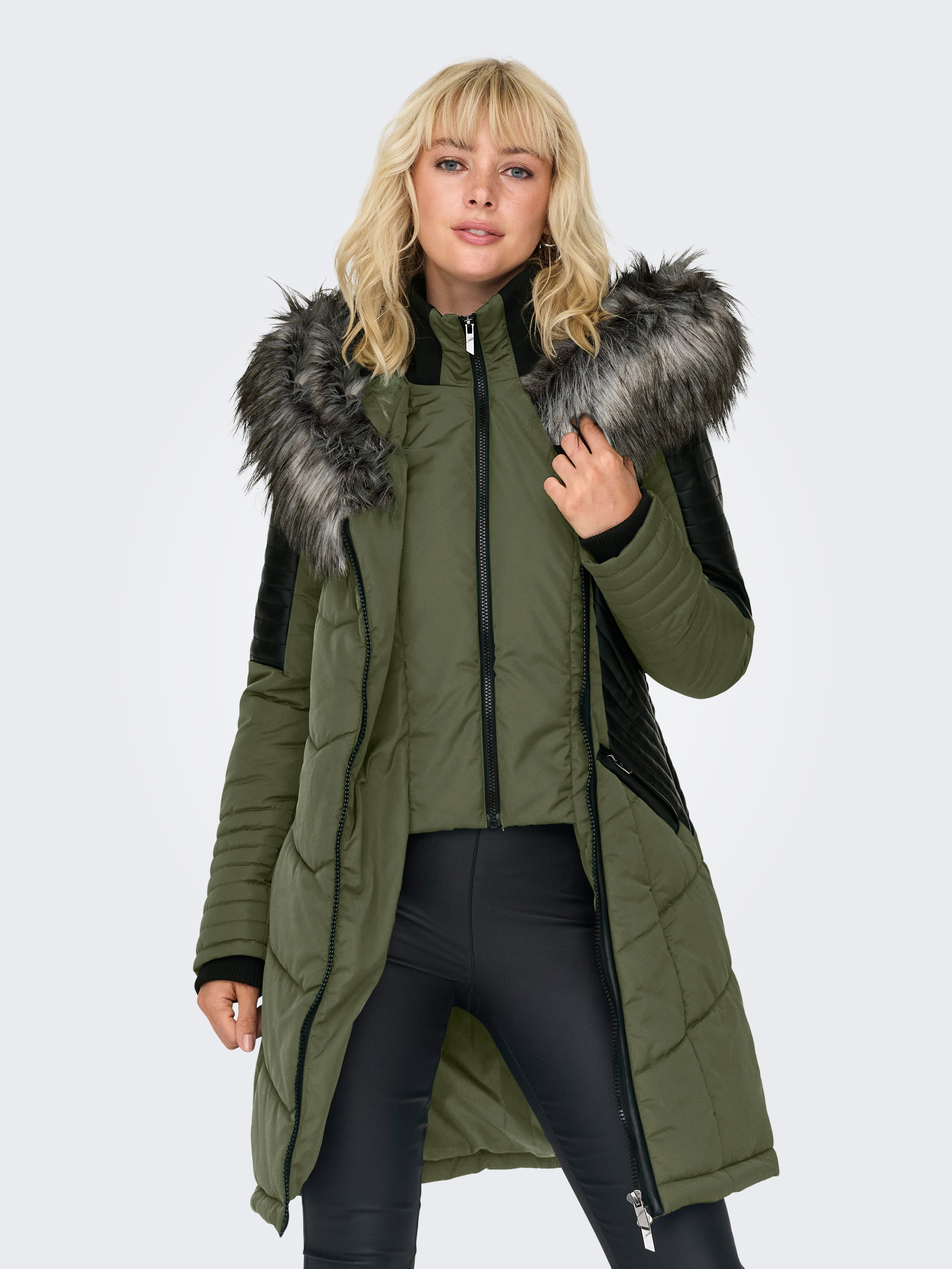 ONLY Steppmantel ONLNEWLINETTE FUR HOOD COAT OTW günstig online kaufen