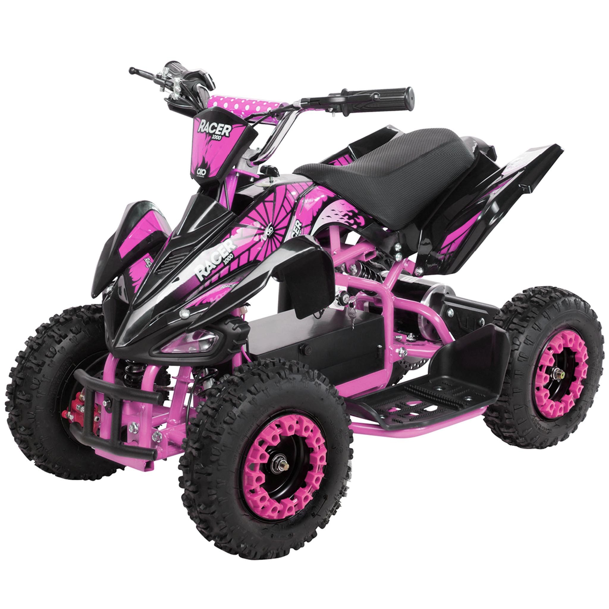 Actionbikes Motors Elektro-Kinderquad Kinder Elektroquad Racer 1000 W 36 V Mini Quad, Belastbarkeit 45 kg, (1-tlg), bis 50 kg - Scheibenbremsen - Safety Touch System Fußschalter
