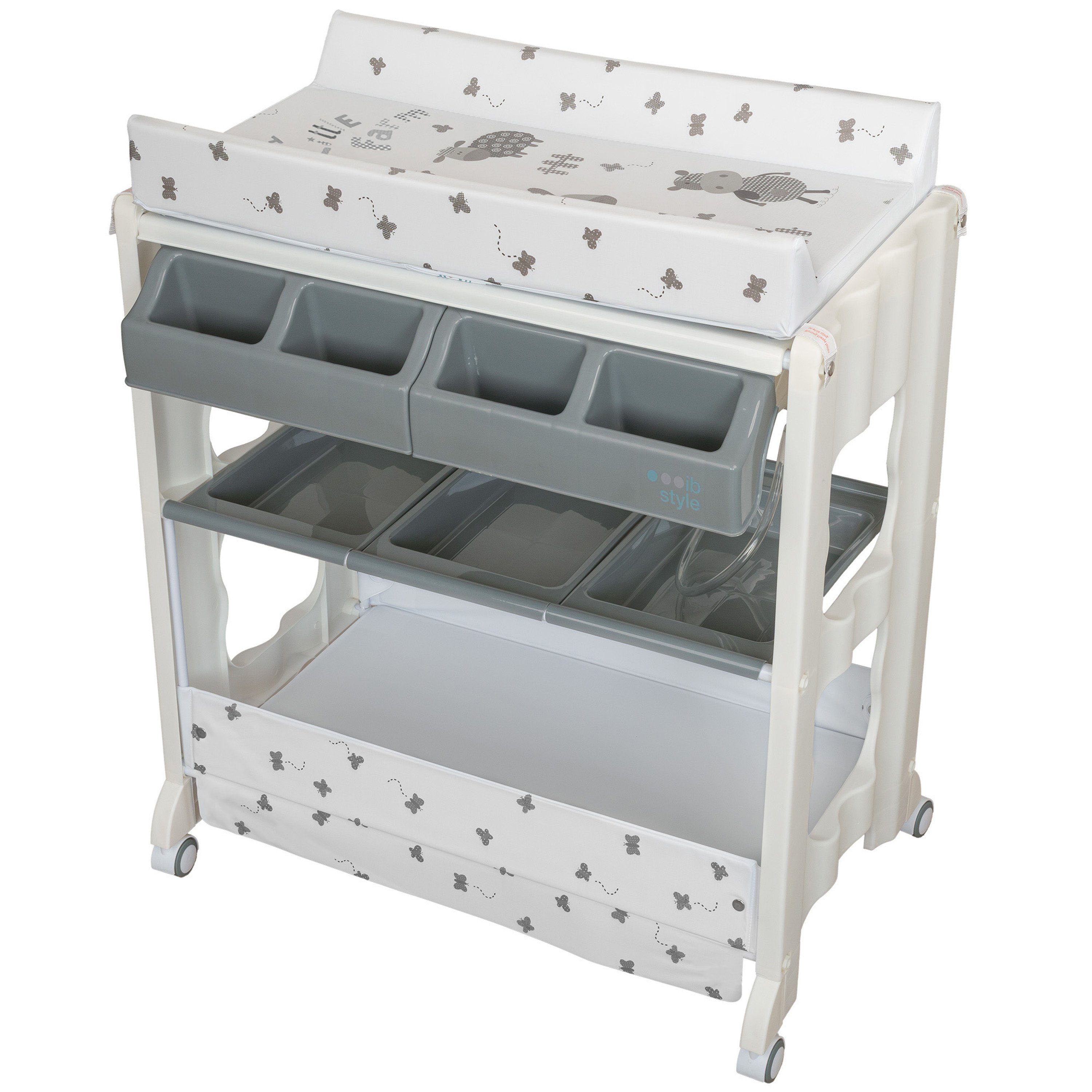 ib style Wickeltisch Isa Bade- & Wickelkombination rollbar My Little Farm G günstig online kaufen