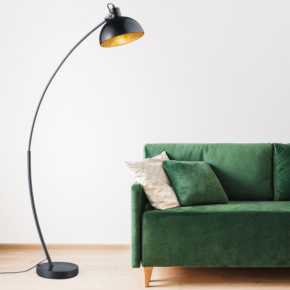 LED Bogenlampe, Wohnzimmer etc-shop schwarz Leuchtmittel gold Stehlampe nicht Standleuchte Bogenleuchte Leselampe inklusive,