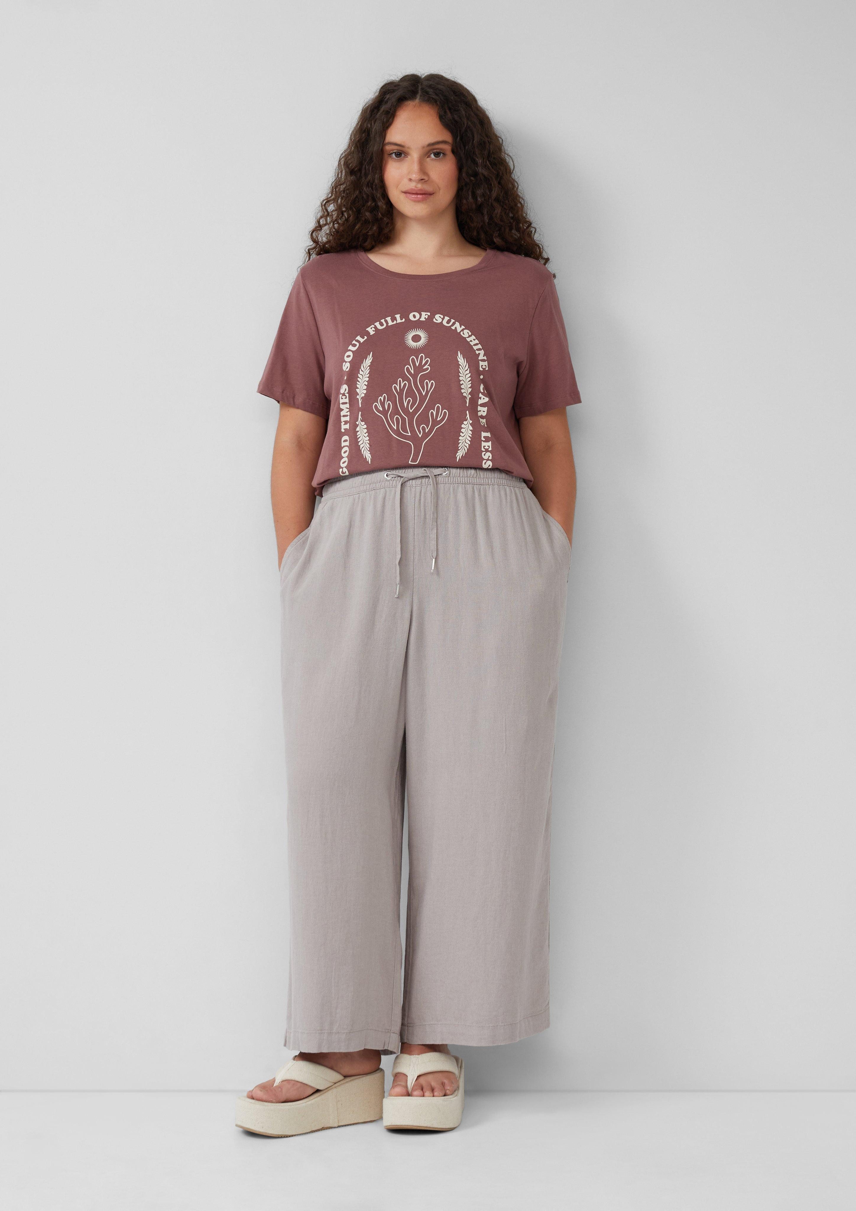 QS Stoffhose Wide Leg-Hose aus Leinenmix günstig online kaufen
