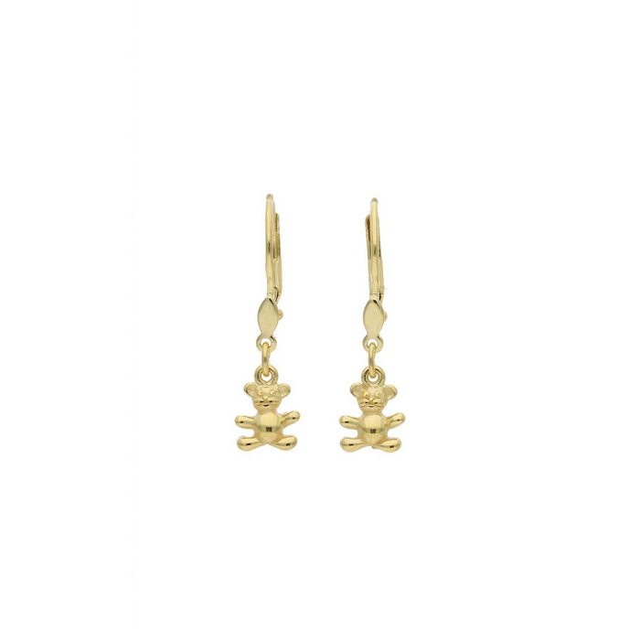 JuwelmaLux Paar Ohrhänger Ohrhänger Gold Teddybär Ohrringe 6 5 x 6 4 mm (2-tlg) Mädchen Ohrhänger Gold 333/000 inkl. Schmuckschachtel