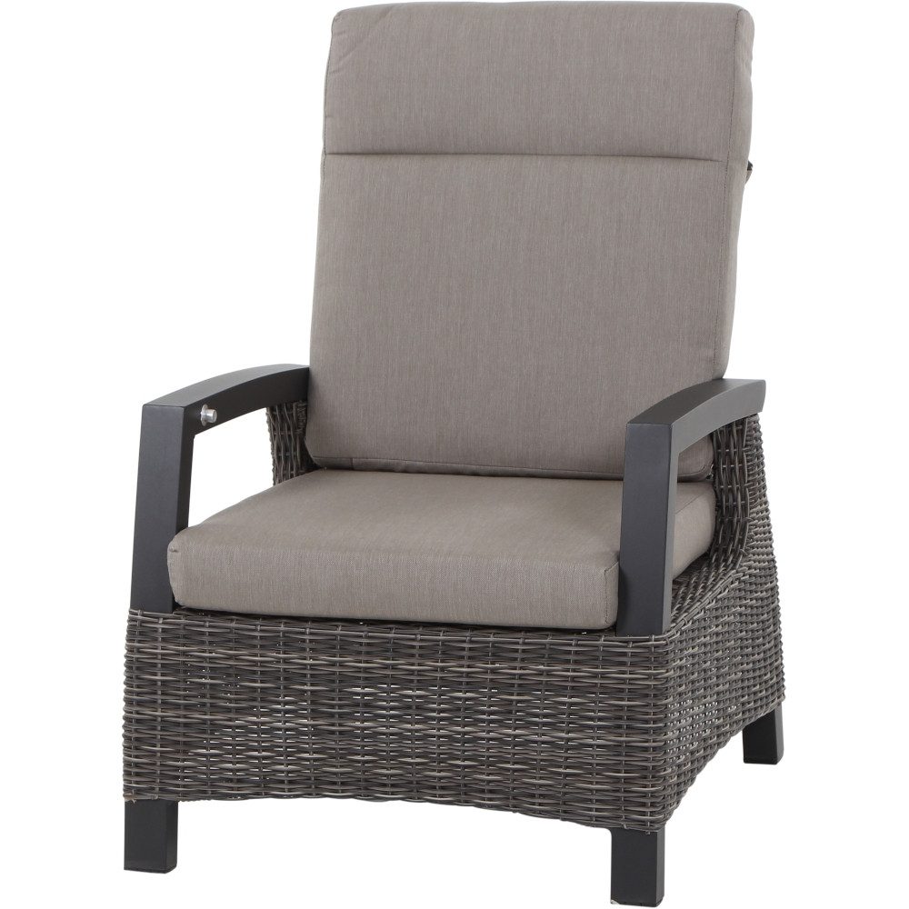 GAUTZSCH Gartensessel in matt anthrazit,charcoal grey, taupe meliert